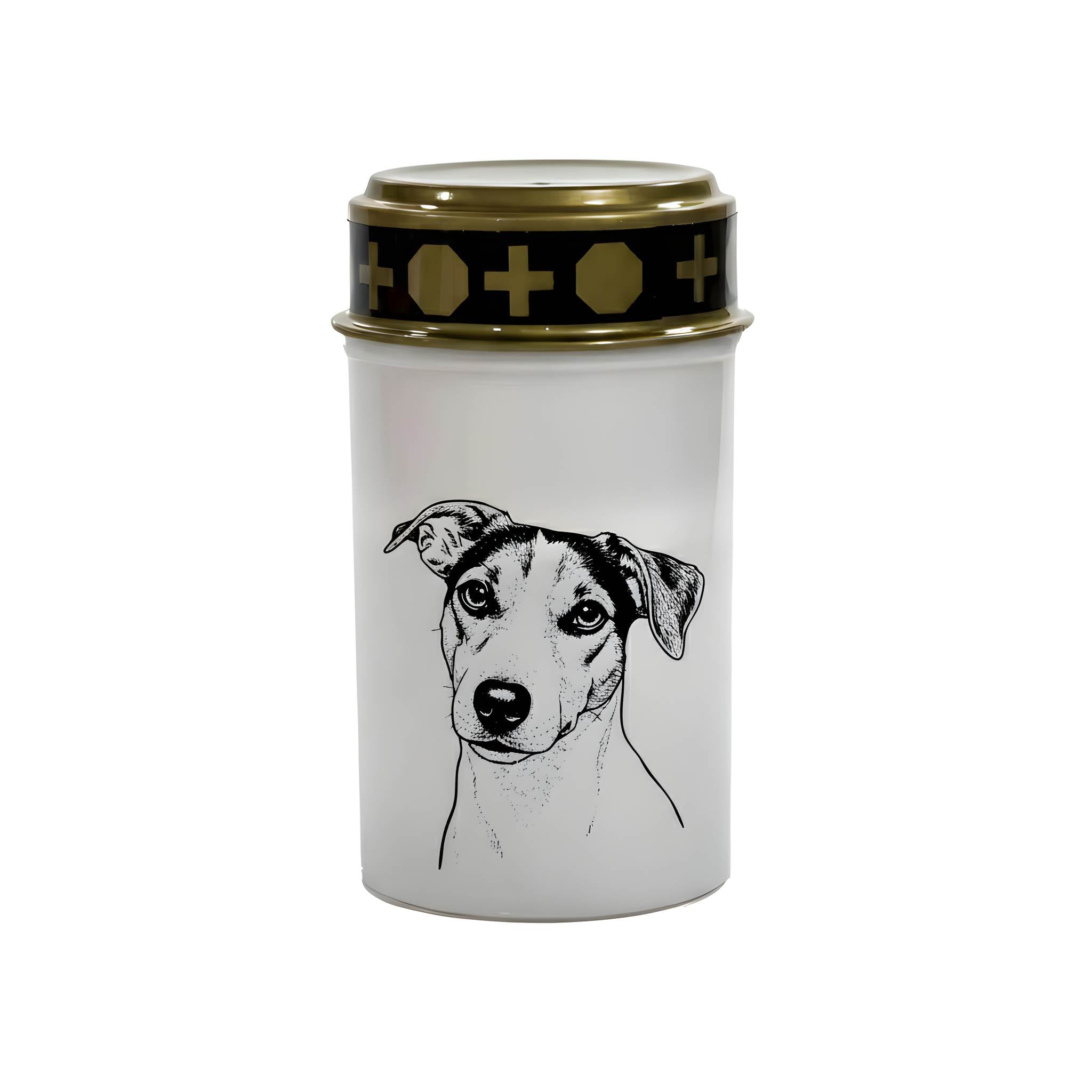 LED Grablicht Hund Grablicht LED mit 2 LR14 Batterien Grabschmuck Hund in Rot oder Weiß, verschiedene Motive zur Auswahl