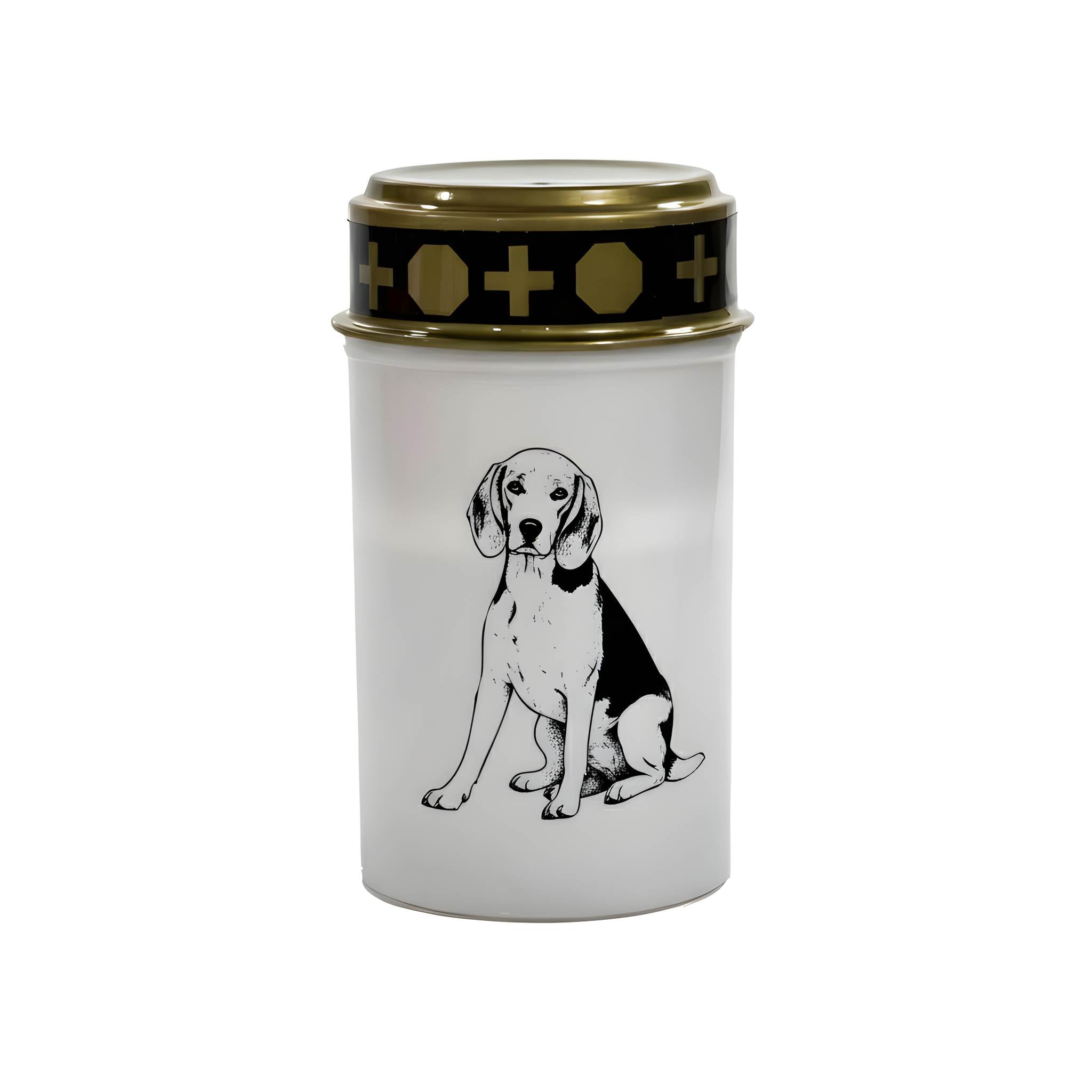 LED Grablicht Hund Grablicht LED mit 2 LR14 Batterien Grabschmuck Hund in Rot oder Weiß, verschiedene Motive zur Auswahl