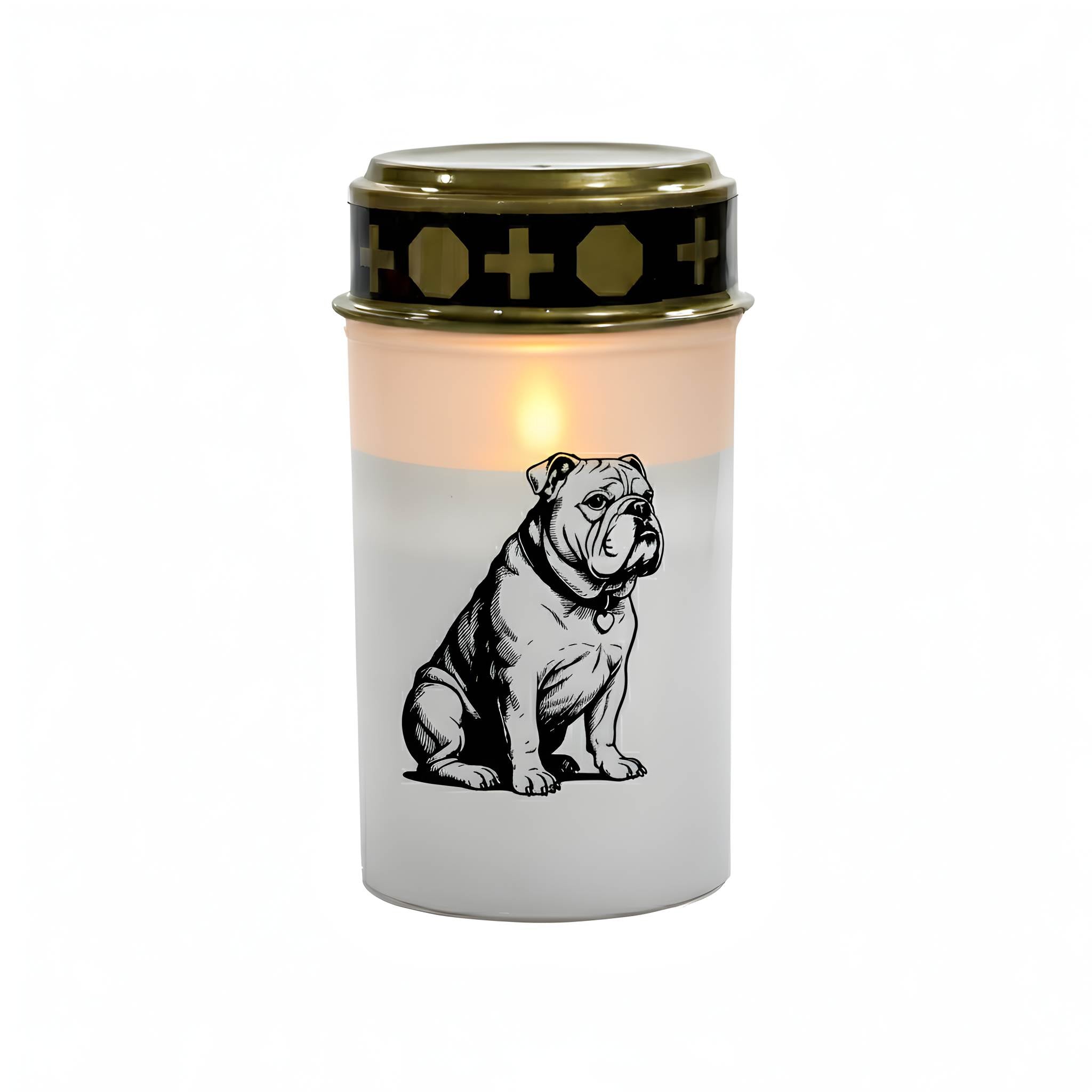 LED Grablicht Hund Grablicht LED mit 2 LR14 Batterien Grabschmuck Hund in Rot oder Weiß, verschiedene Motive zur Auswahl