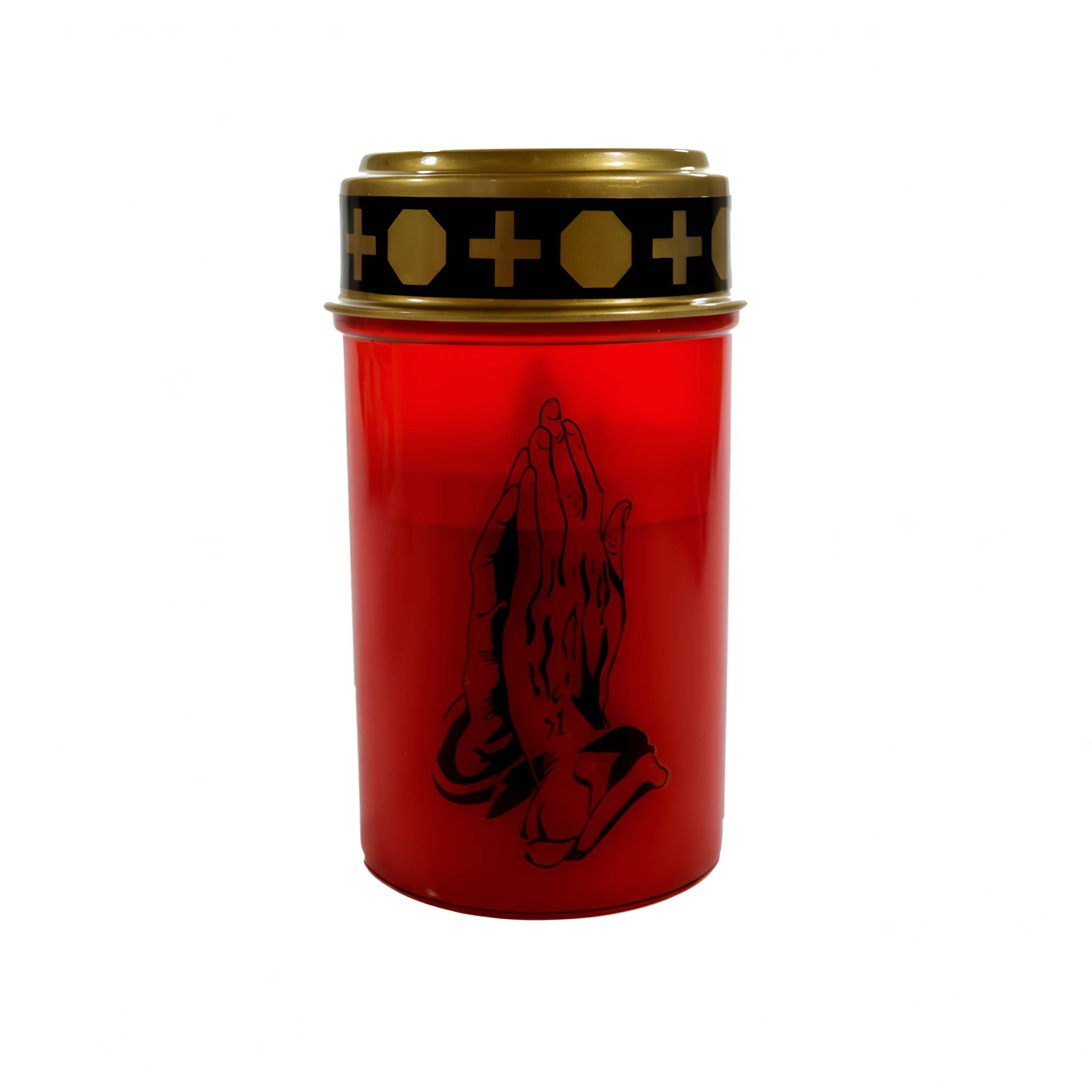 LED Grablicht mit 2× LR14 Batterien – Grabkerze LED, Grableuchte Ewiges Licht in Rot oder Weiß, verschiedene Motive zur Auswahl