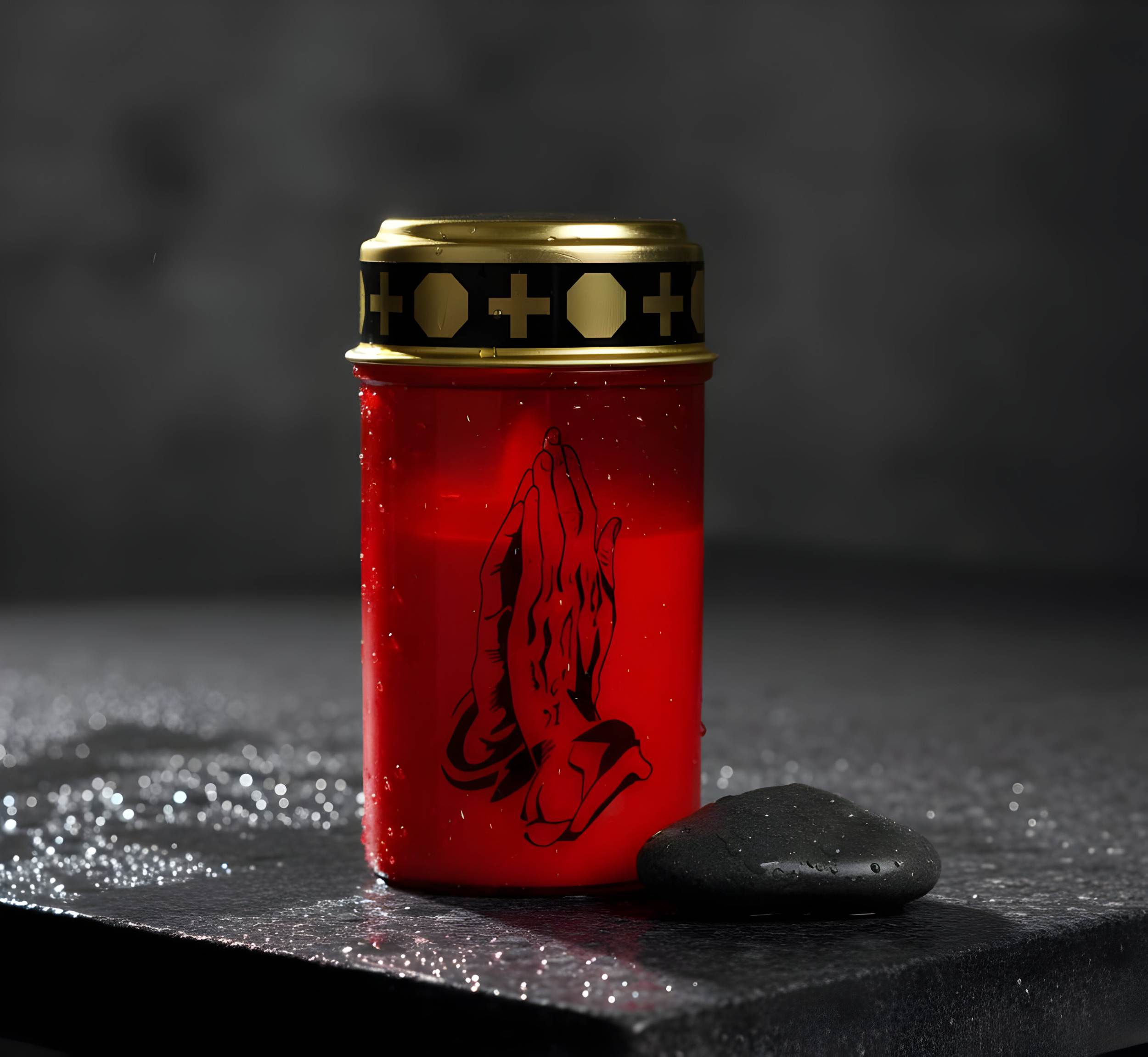 LED Grablicht mit 2× LR14 Batterien – Grabkerze LED, Grableuchte Ewiges Licht in Rot oder Weiß, verschiedene Motive zur Auswahl