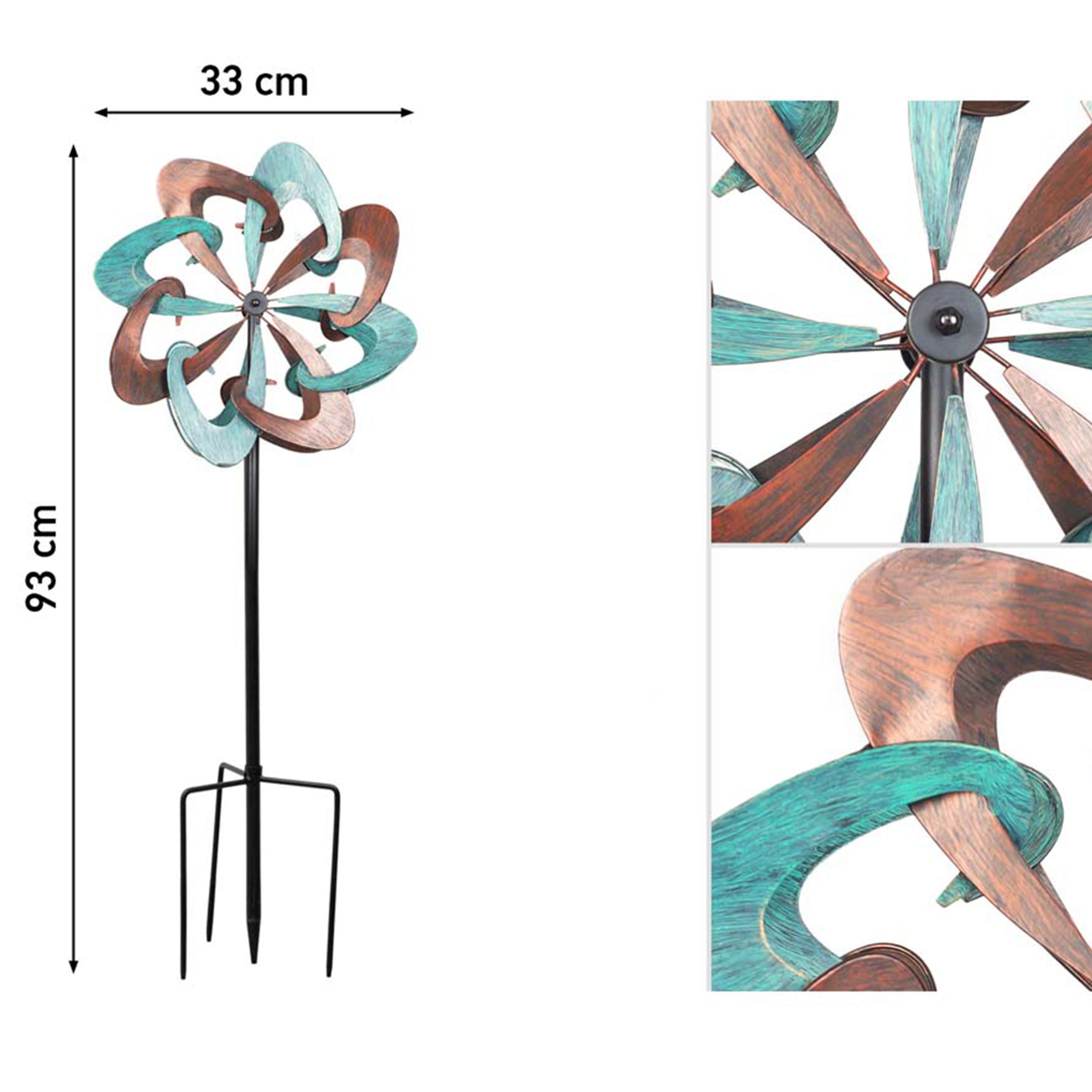 Kinetic Art Copper Swirl Duett Metall Windrad Windspiel Metall Garten Windrad stehend