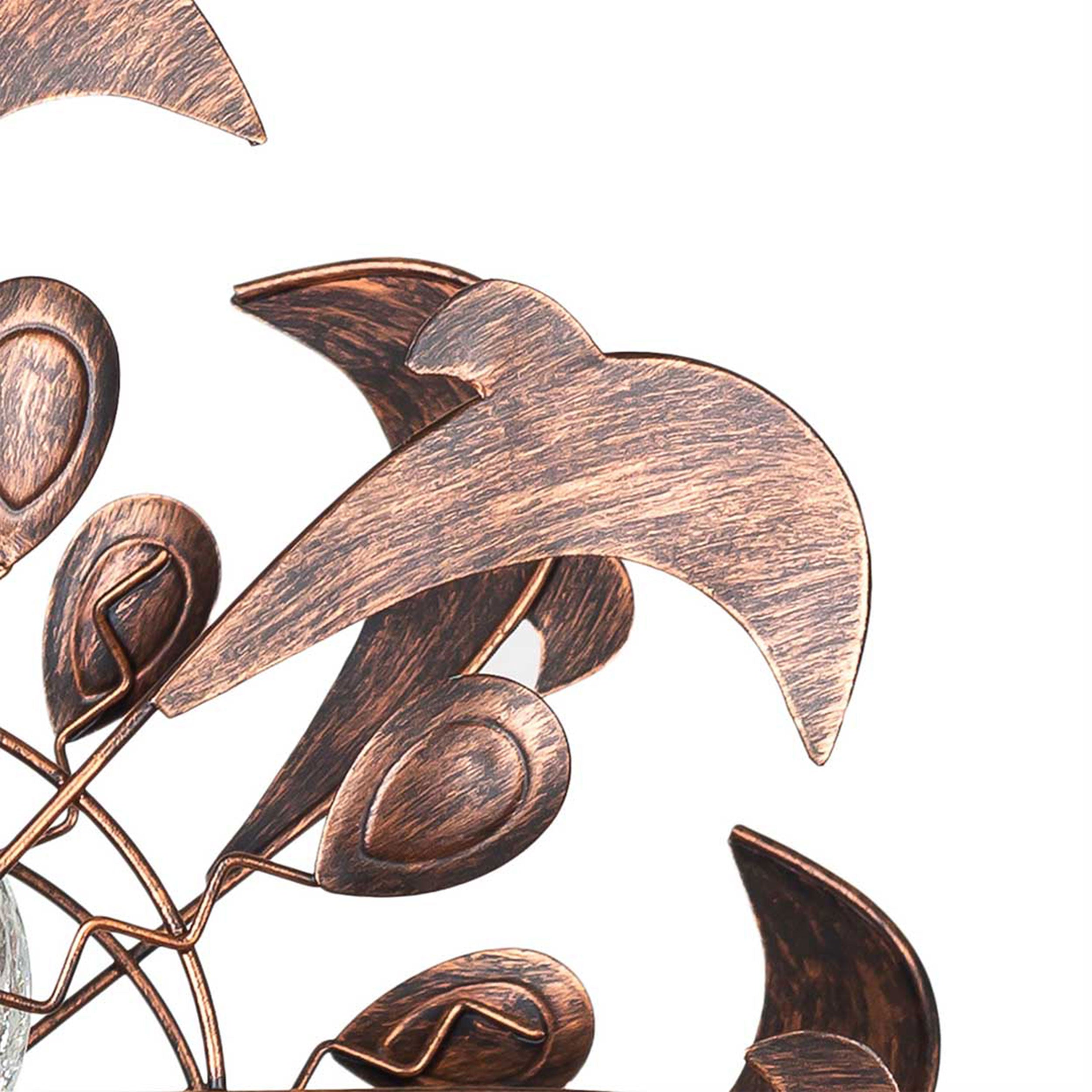 Kinetic Art Copper Dolphins Duett - Solar LED Metall Windrad Windspiel Metall Garten Windrad stehend