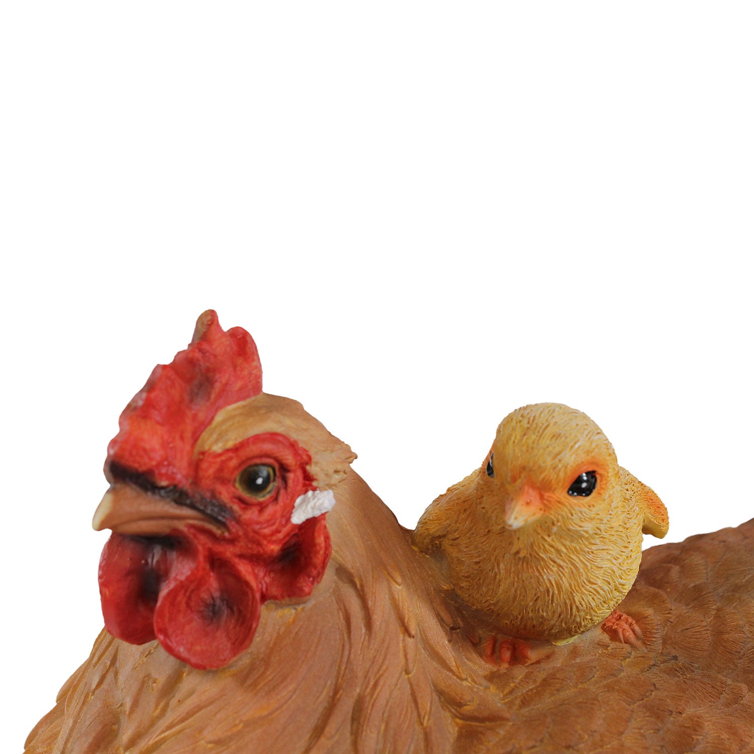 Dekofigur Henne Huhn Uschi mit Küken lebensechte Tierfigur