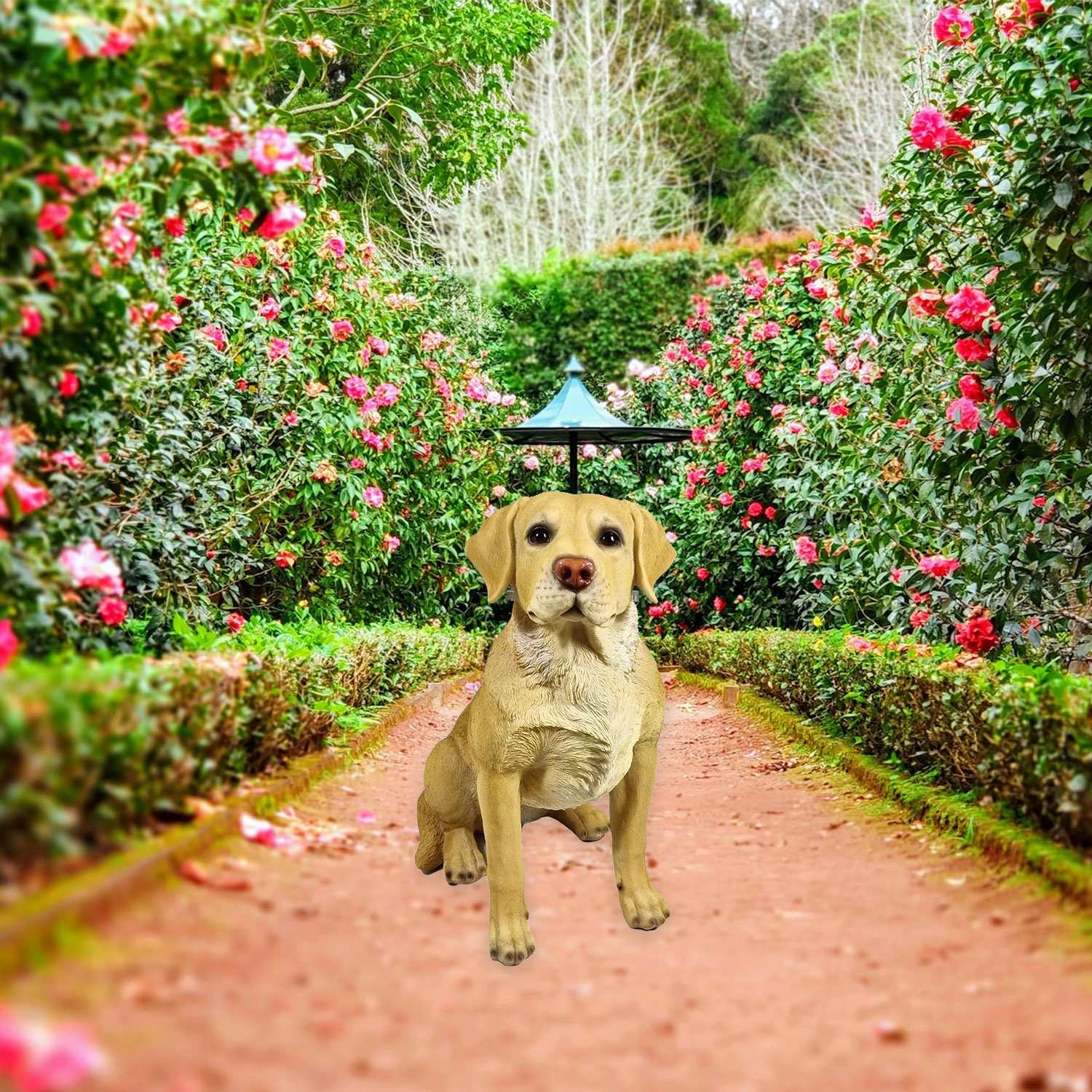 Hundefigur Labrador Figur „Balou“ Deko Hund Hundefiguren Lebensecht für Garten & Haus