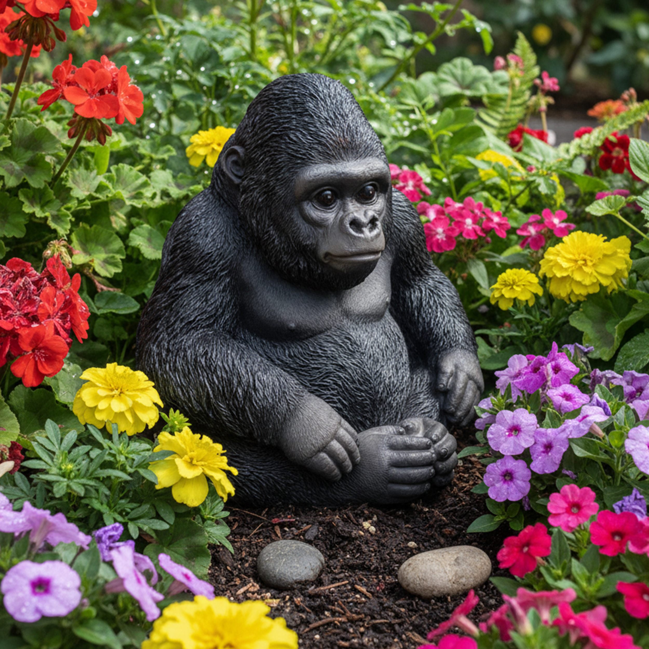 Affe Figur Affen Deko Gartenfigur Gorilla Pepe Tierfigur