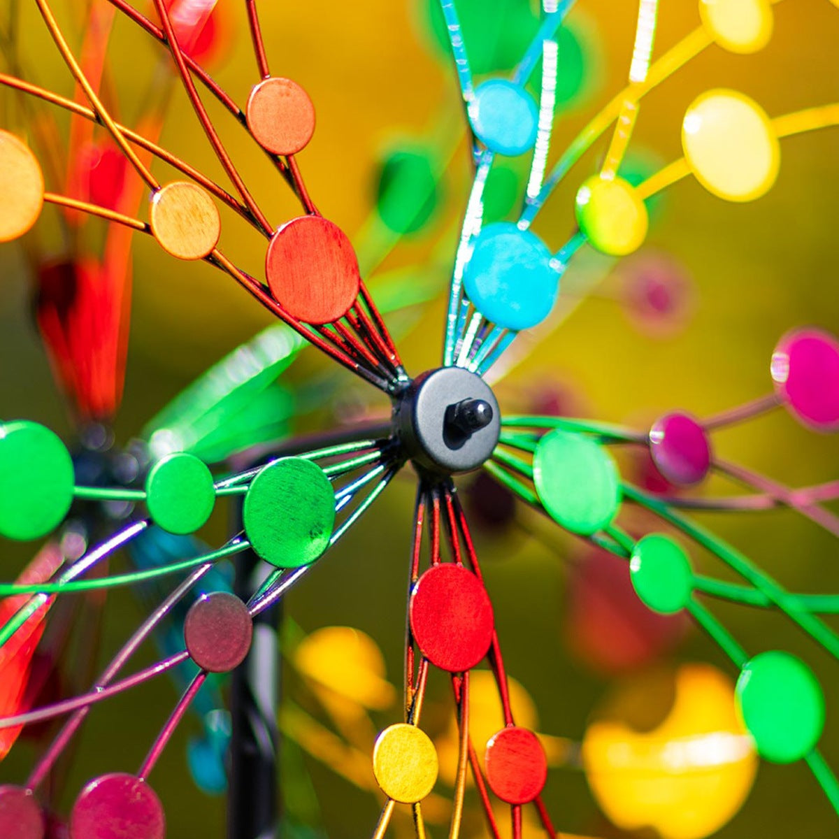 Kinetic Art Multi-colored Kaleidoscope Duett Metall Windrad Windspiel Doppel Windrad Gartendeko