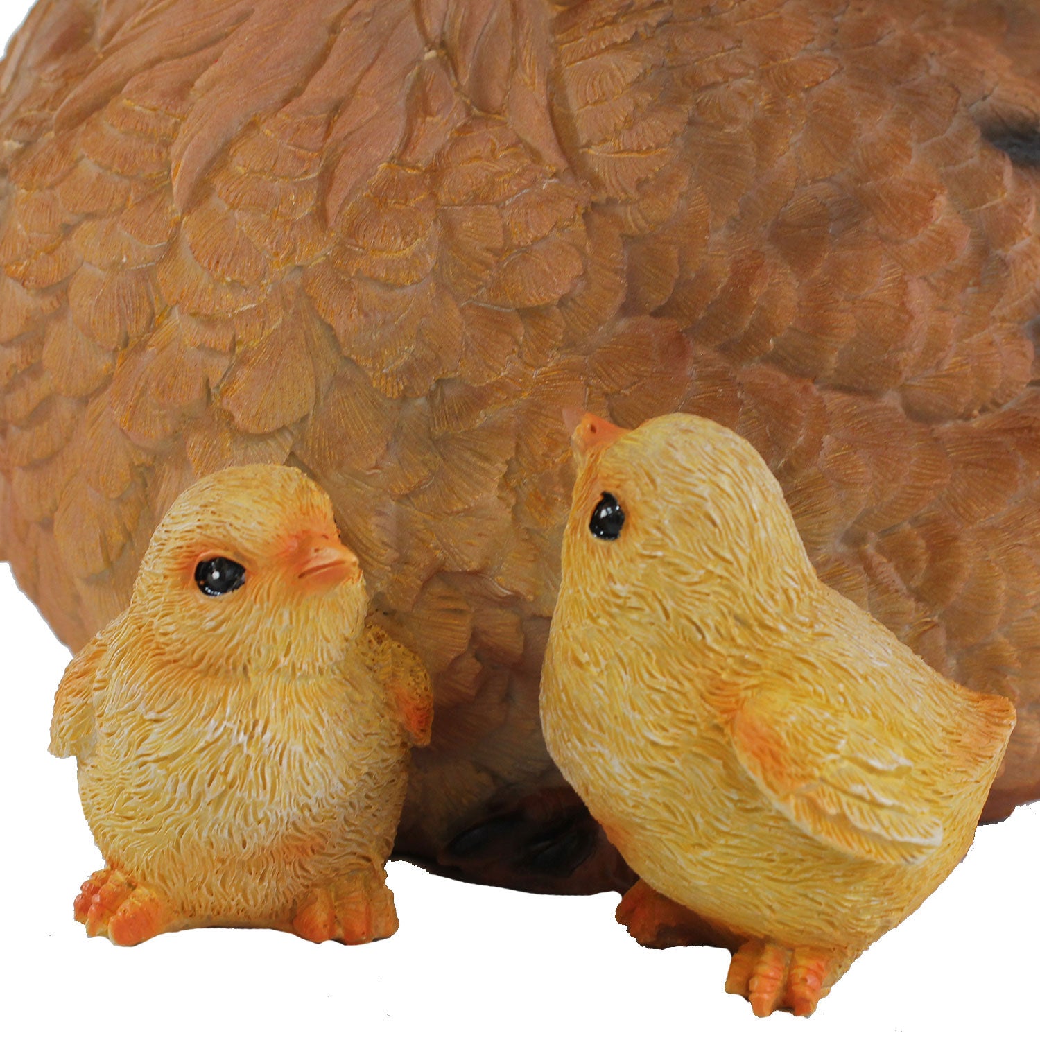 Dekofigur Henne Huhn Uschi mit Küken lebensechte Tierfigur