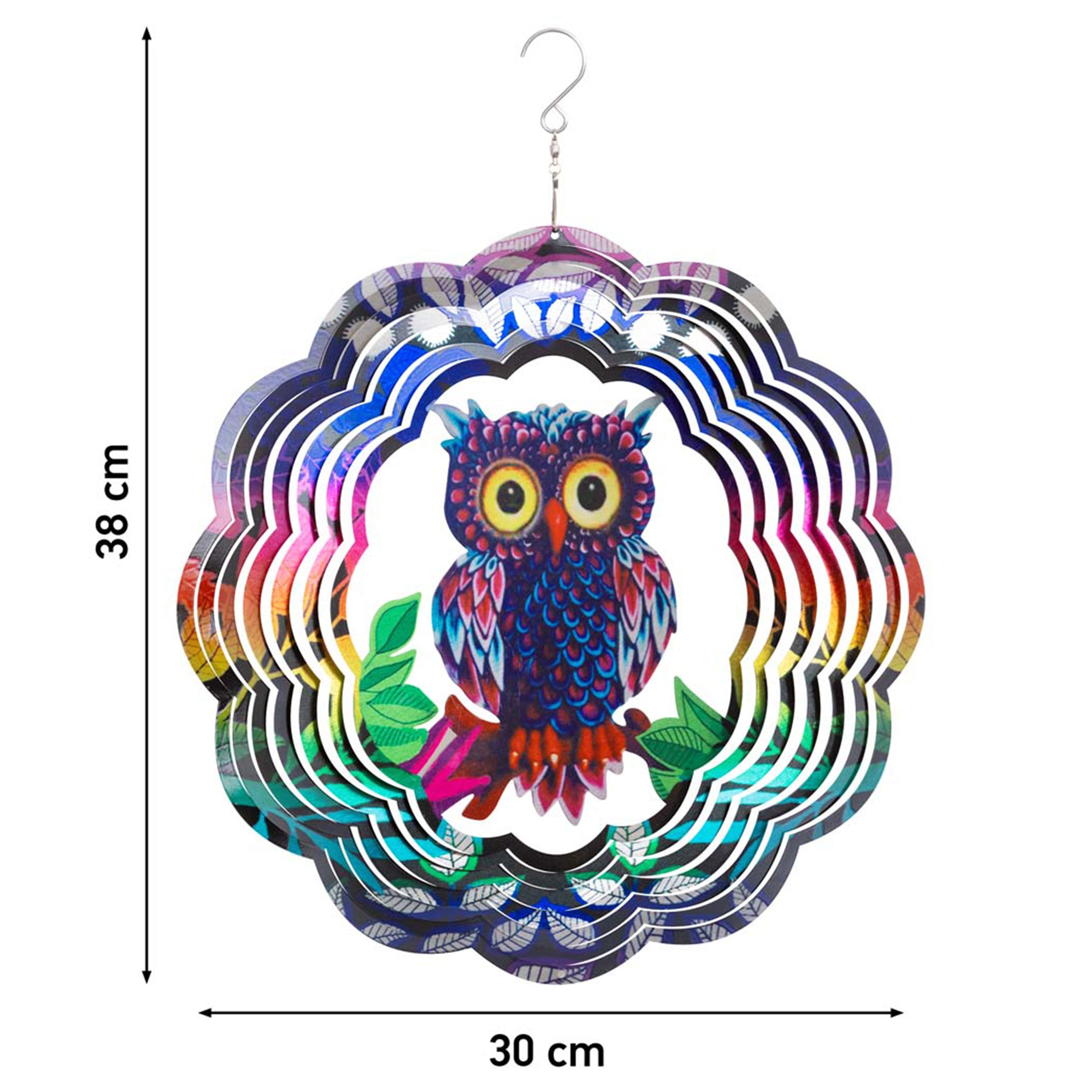 Kinetic Art 3D Flashy Owl Metall Windspiel hängend außergewöhnliche Windspiele Edelstahl