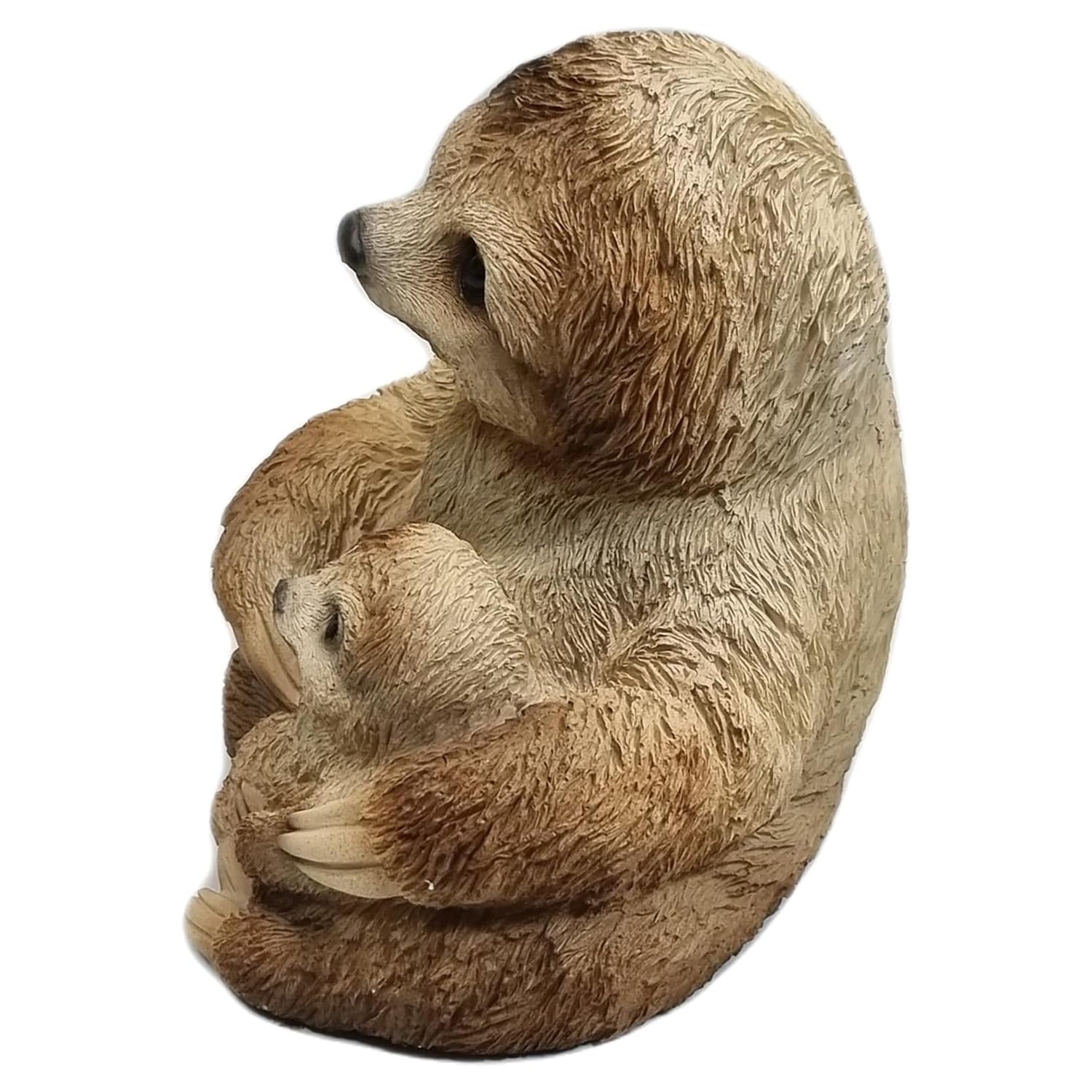 Faultier Faultierfigur mit Kind Tierfigur Gartenfigur Dekofigur