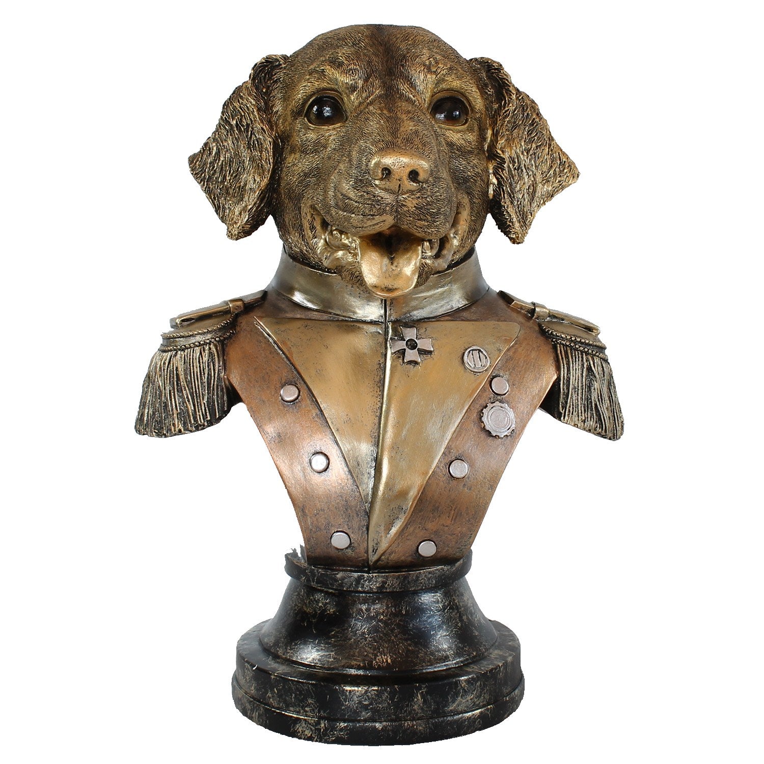 Hundefigur "Der General" Verrückte Hunde Deko handbemalt Hunde Büste Hunde Skulptur