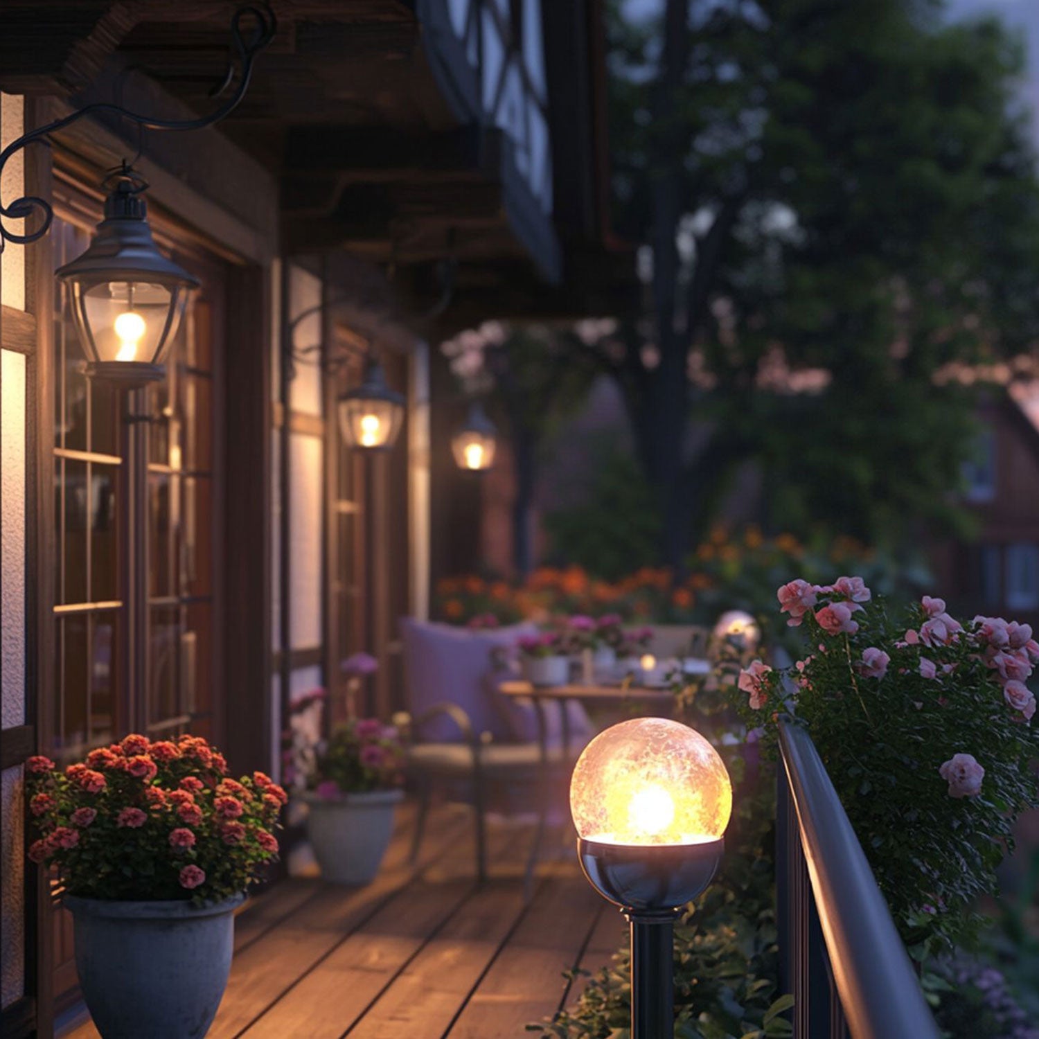 LED Solarleuchten Garten Solarlampen Garten Edelstahl Solarleuchten Echtglas Crackle Glas