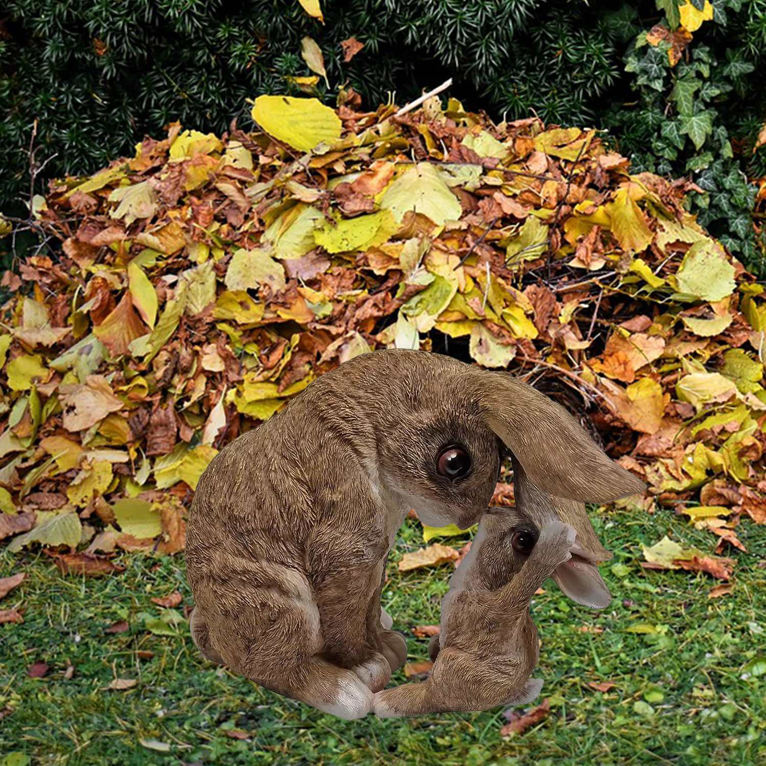 Dekofigur Hase mit Kind Kaninchen Hase Feldhase