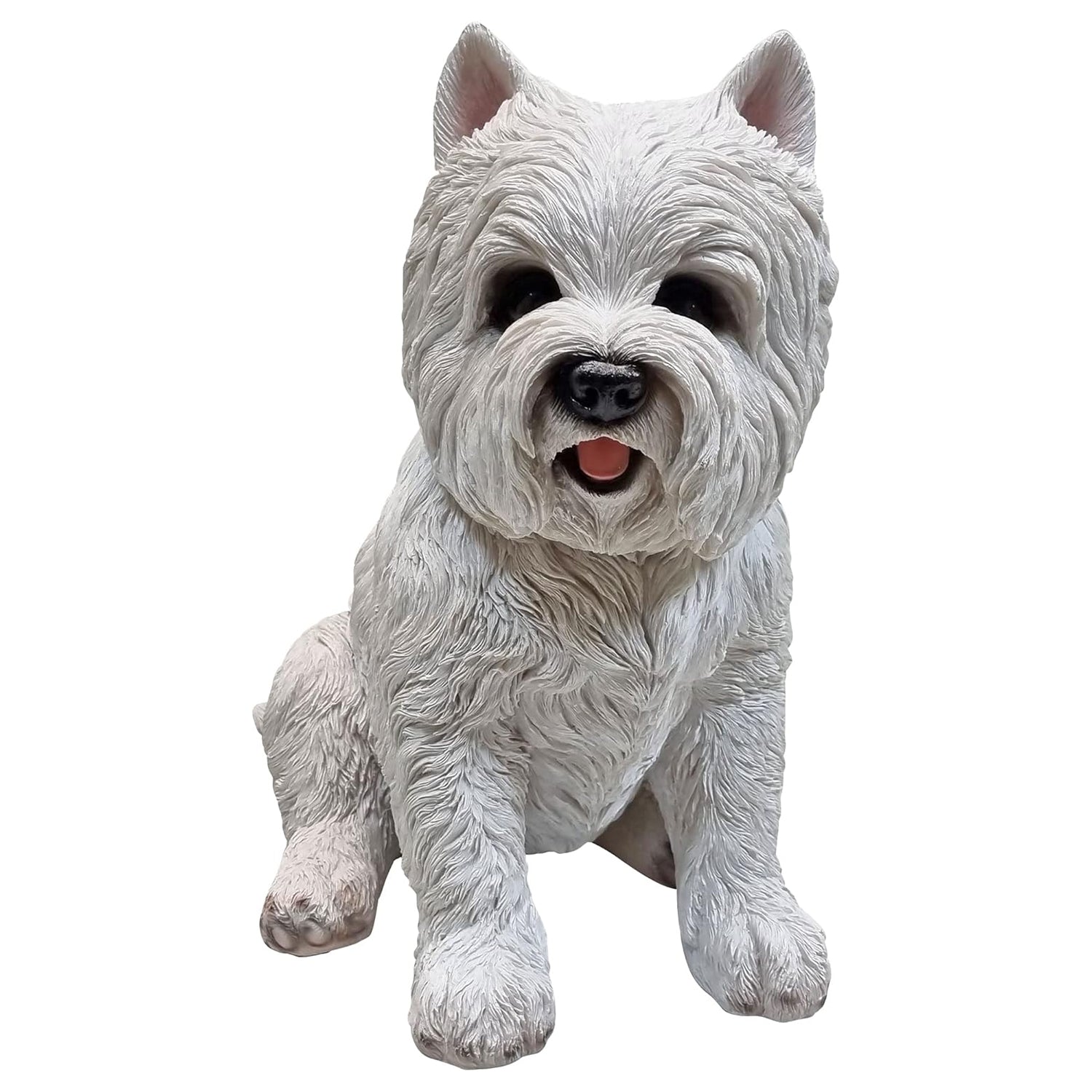 Dekofigur West Highland Terrier weiß sitzend Gartenfigur Tierfigur