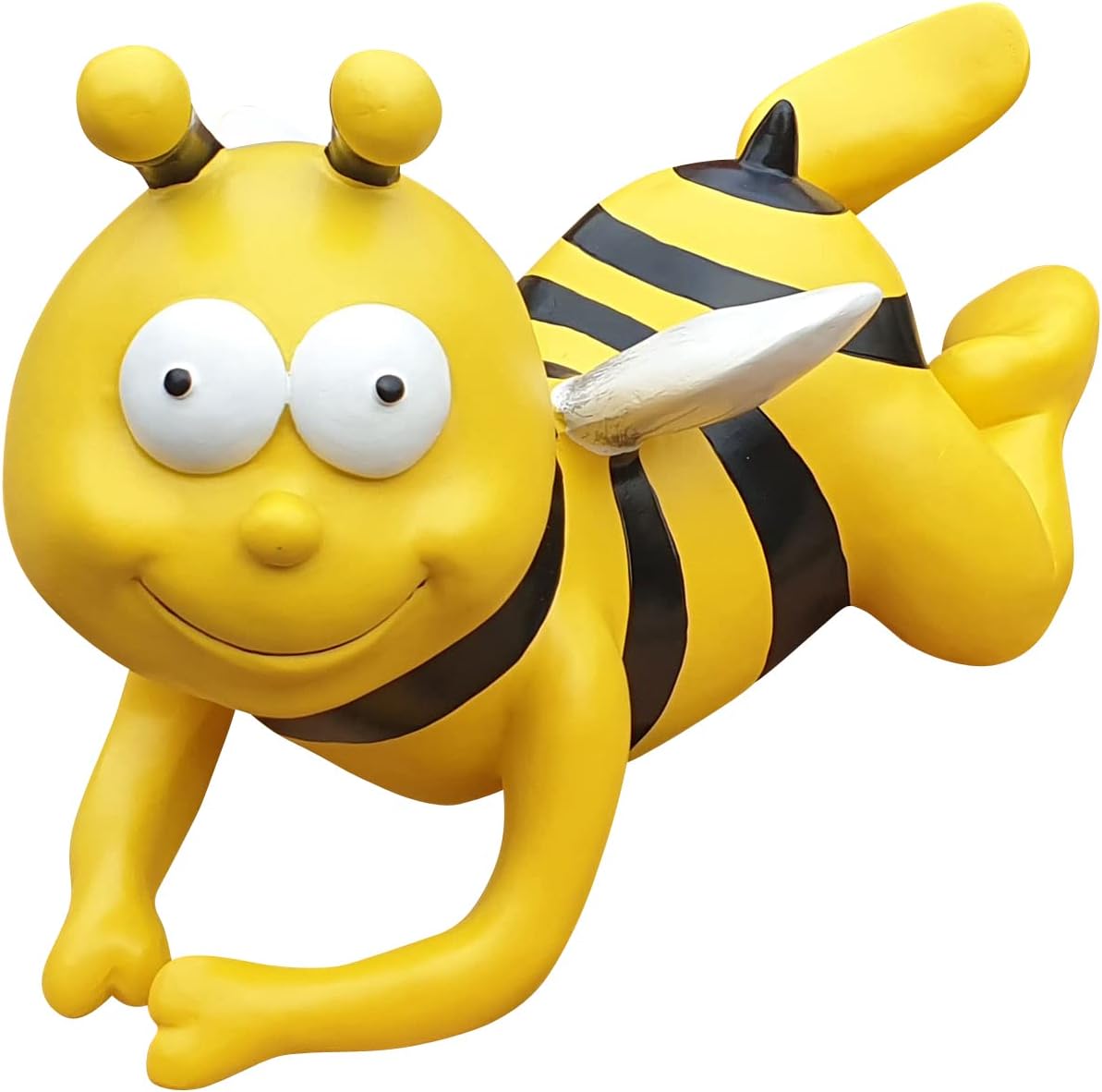 Deko Biene Figur fliegend 33 cm – Wetterfeste Bienen Gartenfigur aus Polyresin für Haus und Garten