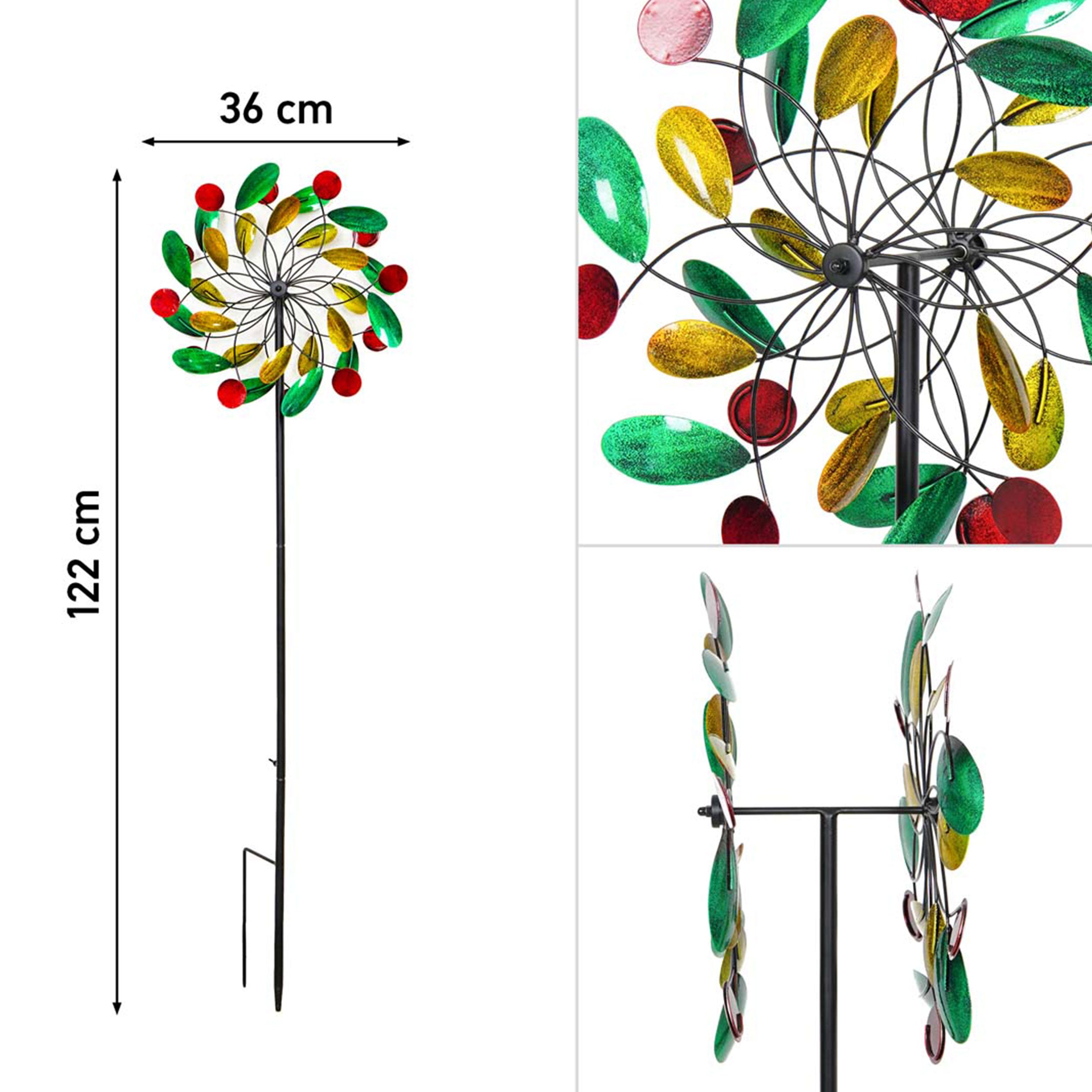 Kinetic Art Paddle Wheel Duett Metall Windrad Windspiel Metall Garten Windrad stehend