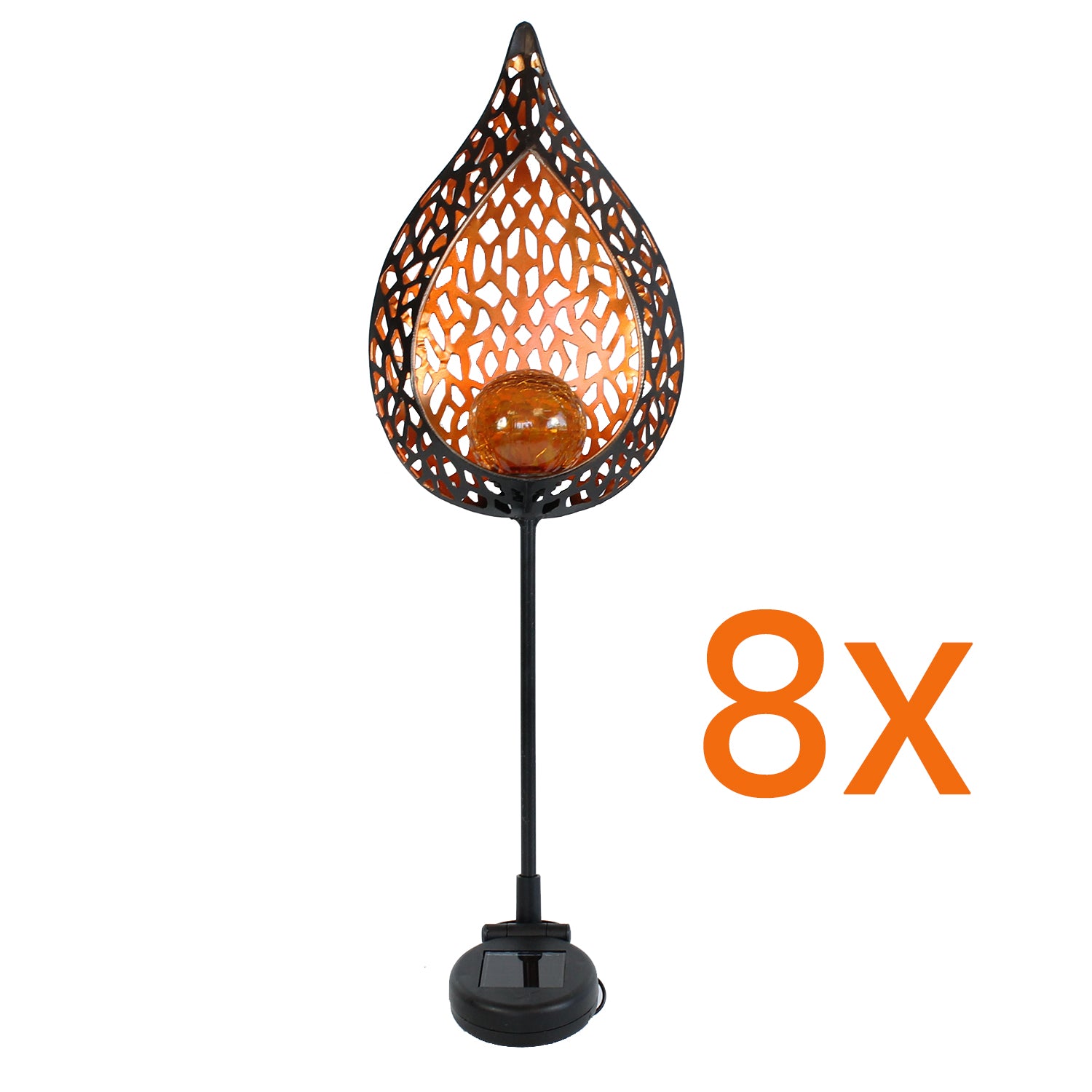 LED Solar Gartenleuchte "Tropfen" 8 Stück Promotionset – Wetterfest, Solarbetrieben, Solarleuchte Garten