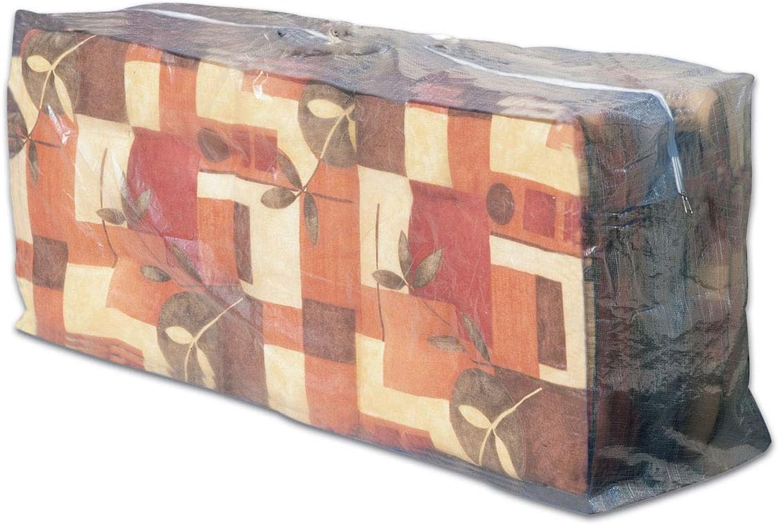 Profiline Auflagentasche transparent für Gartenauflagen, Schutzhülle wetterfest mit Reißverschluss, 125x50x32 cm