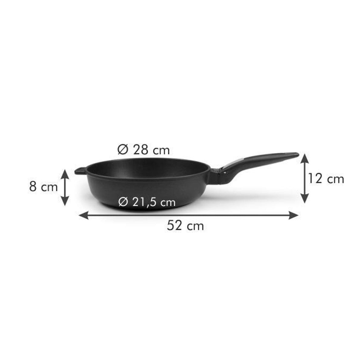 Tiefe Bratpfanne SmartClick 28 cm von Tescoma – Induktionspfanne mit Antihaftbeschichtung