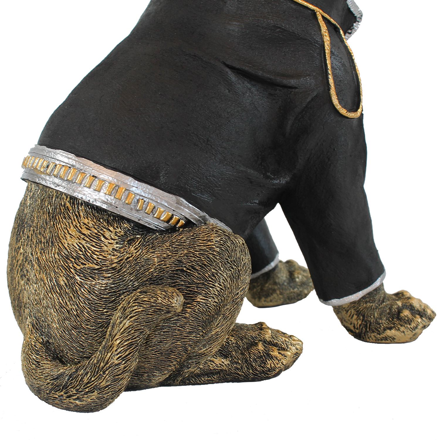 Hundefigur "King of Paws" Verrückte Hunde Deko handbemalt Hunde Skulptur kultiger Hund mit Hut und Sonnenbrille