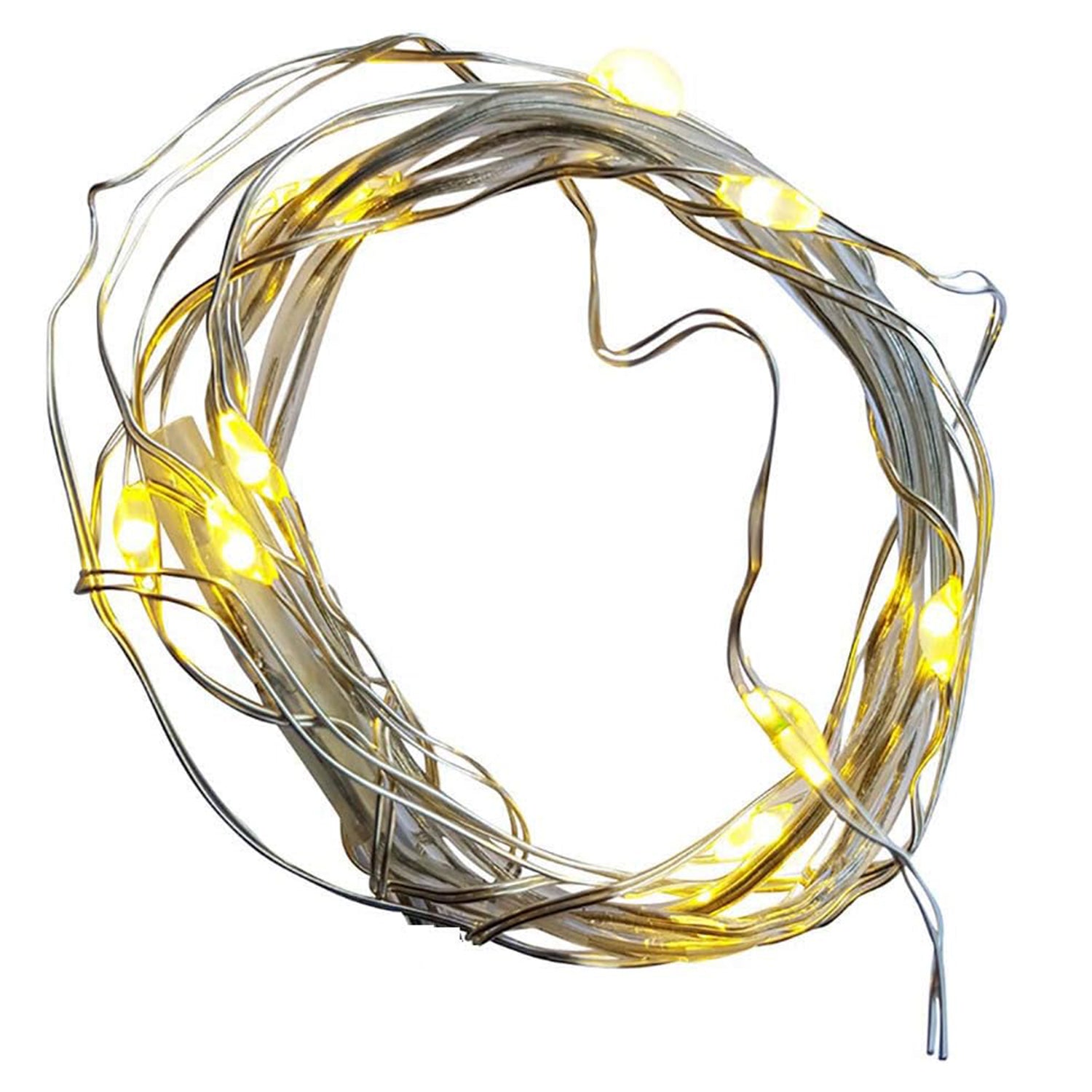 LED Lichterkette mit Timer Funktion 10 LED´s Micro Draht Batteriebetrieb Indoor warmweiß