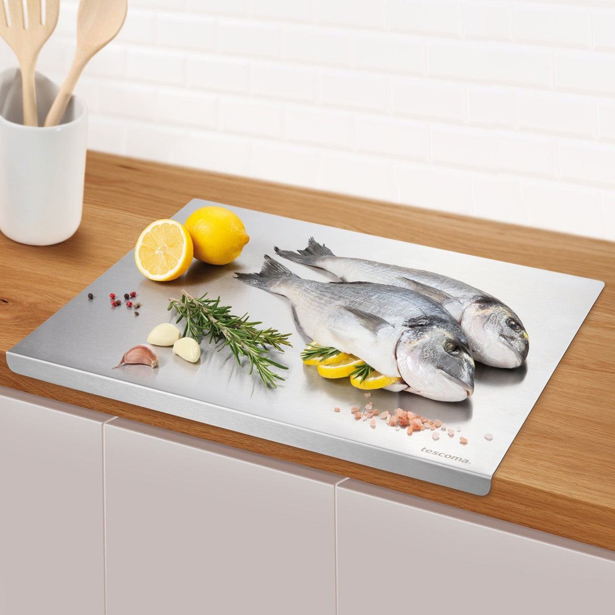 Edelstahl-Platte für Lebensmittel GrandCHEF 45 x 35 cm von Tescoma – Arbeits- und Schneideplatte