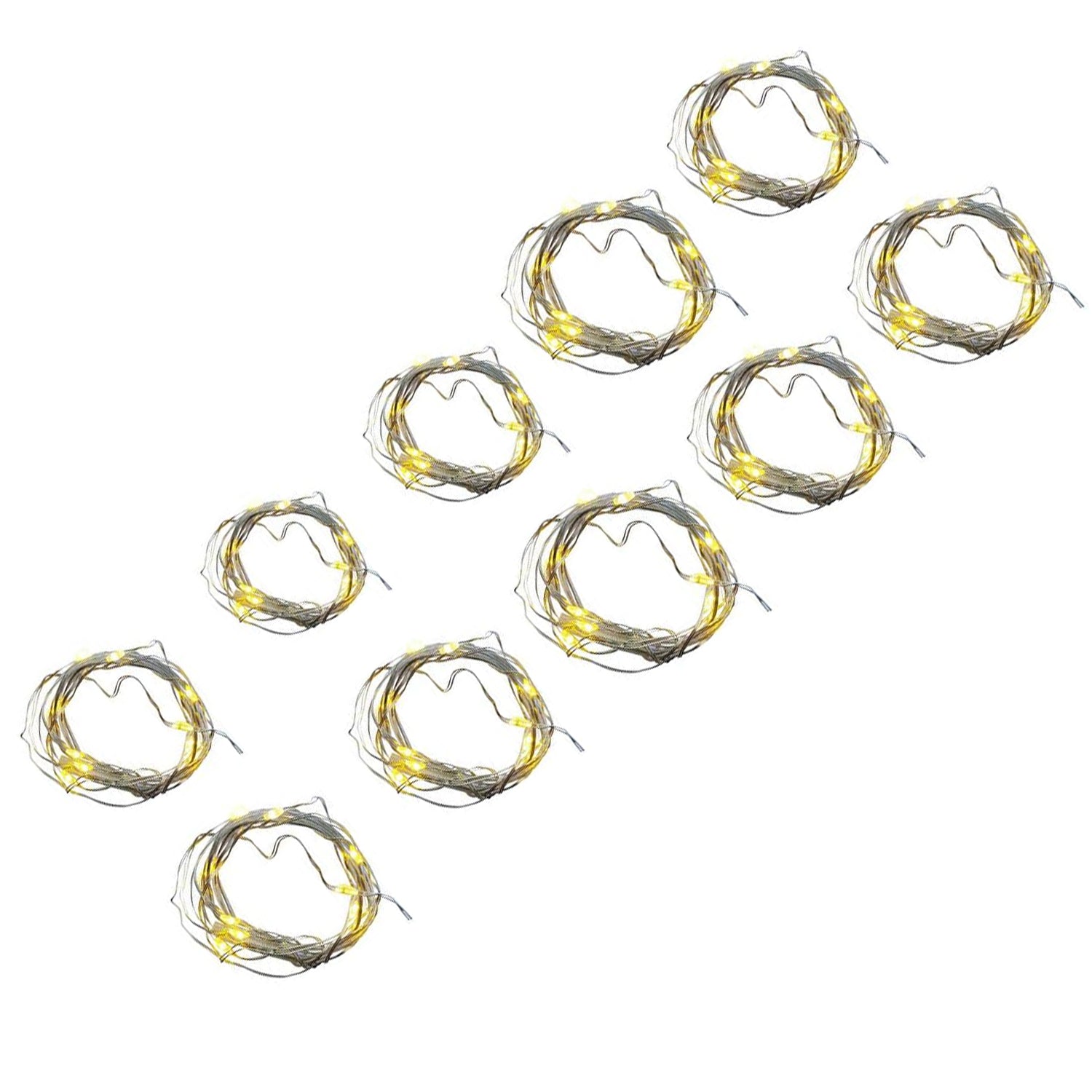 Lichterkette Mirco 20 LED's Flexibler Kupferdraht 10er Set mit Timerfunktion