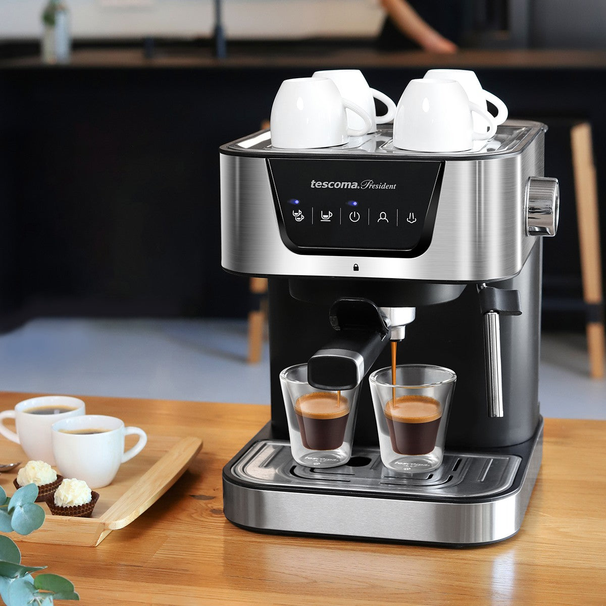 Espressomaschine PRESIDENT von Tescoma – Kaffeemaschine für Espresso und Kaffee