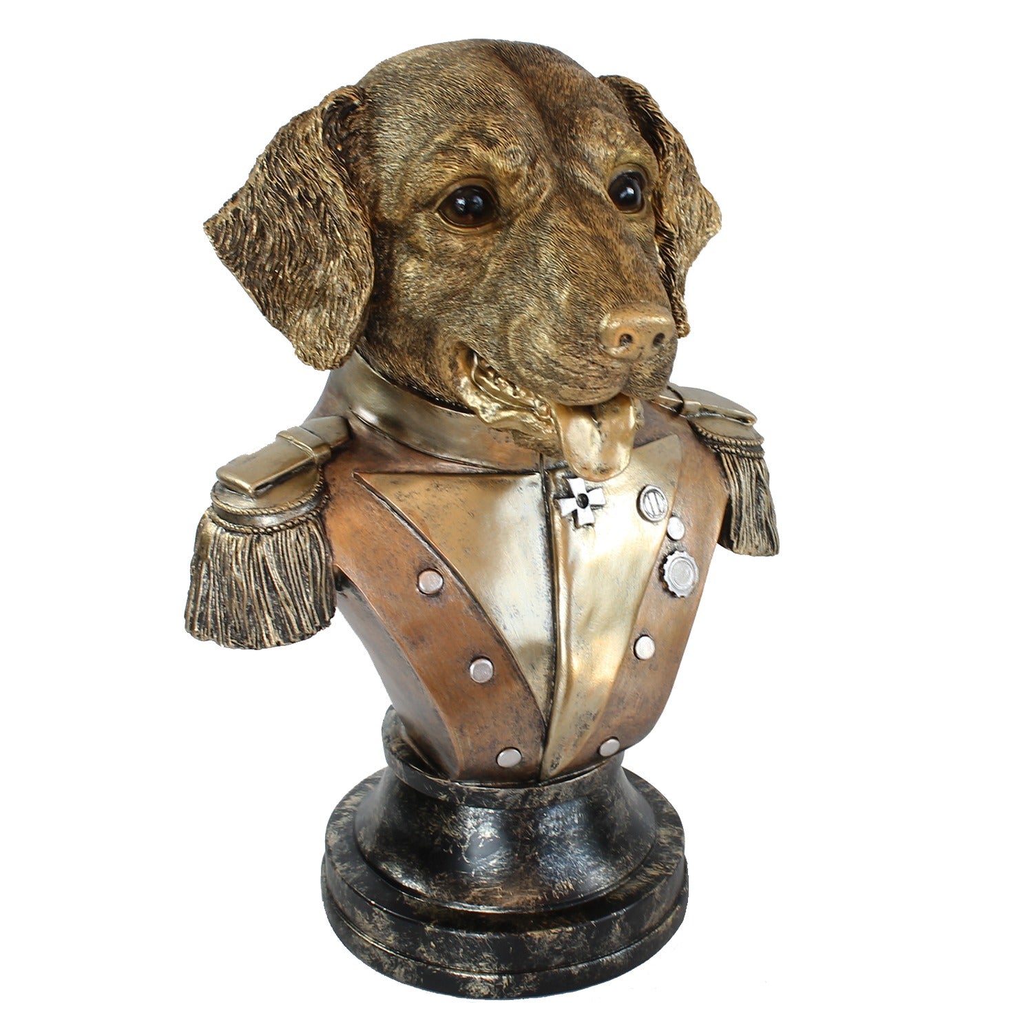 Hundefigur "Der General" Verrückte Hunde Deko handbemalt Hunde Büste Hunde Skulptur