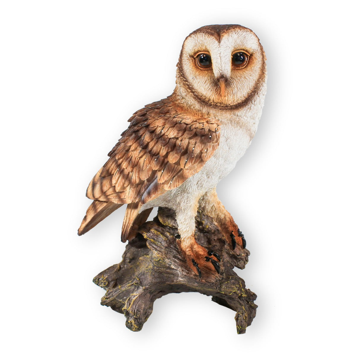 Eulen Eulenfigur Uhu auf Baumstamm Tierfigur Gartenfigur Dekofigur