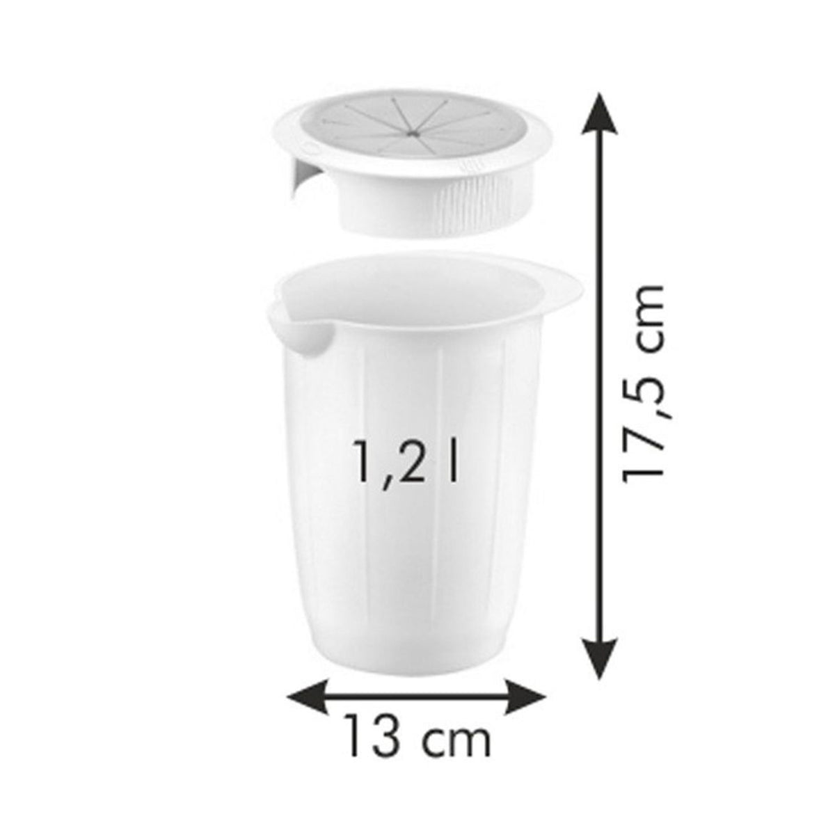 Tescoma DELÍCIA Mixbecher 1,2 l für Stabmixer mit 4-fach Spritzschutzdeckel