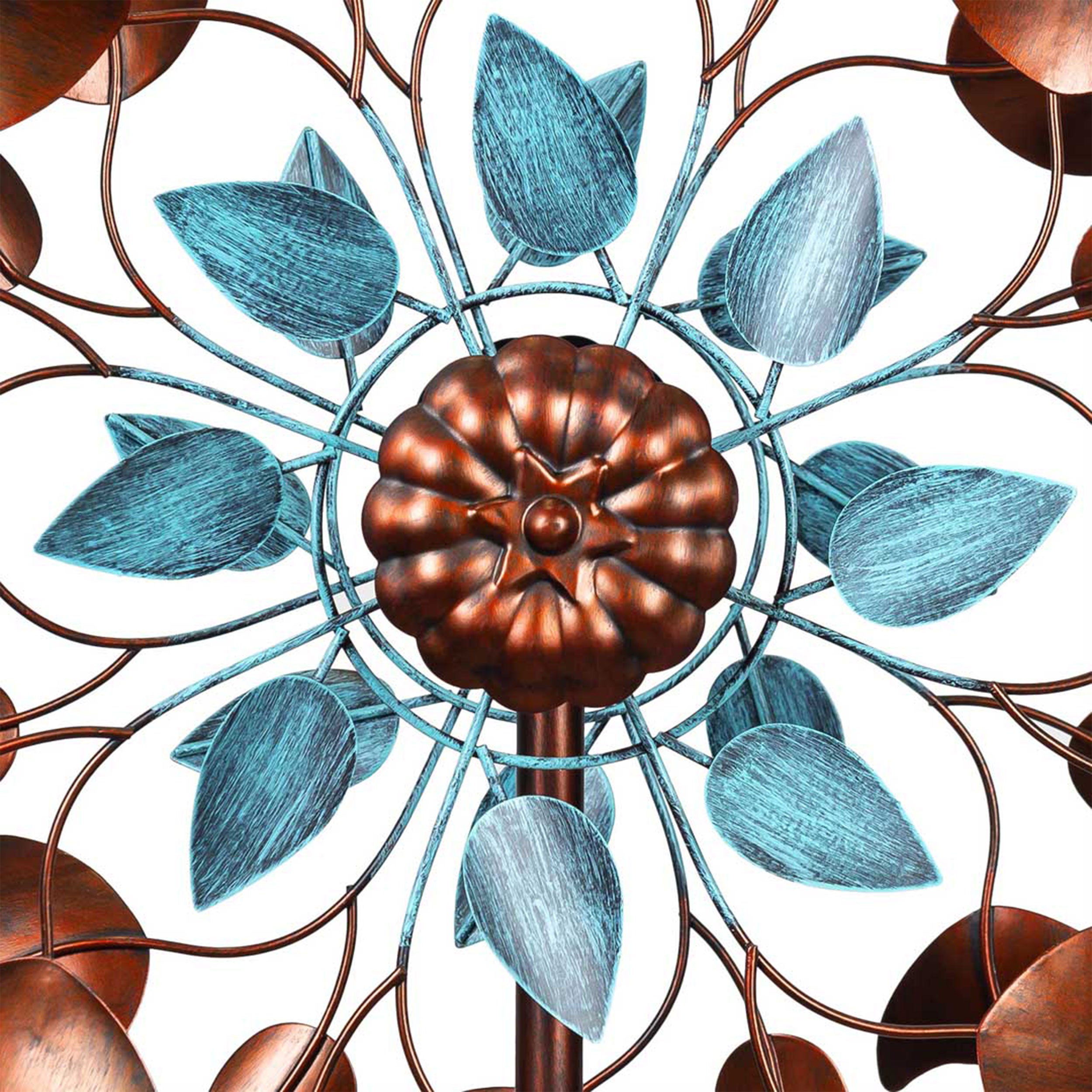 Kinetic Art Copper Leaf Duett Metall Windrad Windspiel Metall Garten Windrad stehend