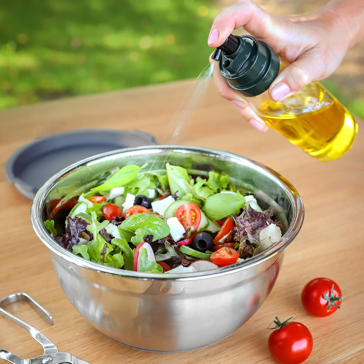 Öl-/Essigsprüher mit Ausgießer GrandCHEF 250 ml von Tescoma – Dosierer für Öl und Essig