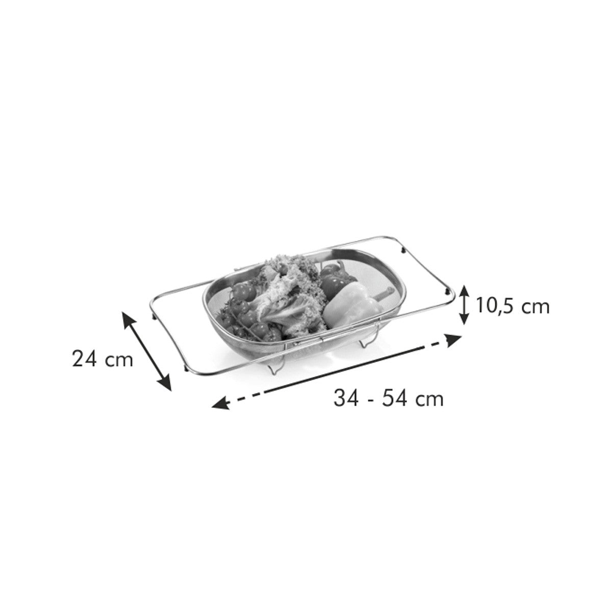 Verstellbarer Korb zum Abtropfen GrandCHEF 34x24 cm von Tescoma – Küchenkorb