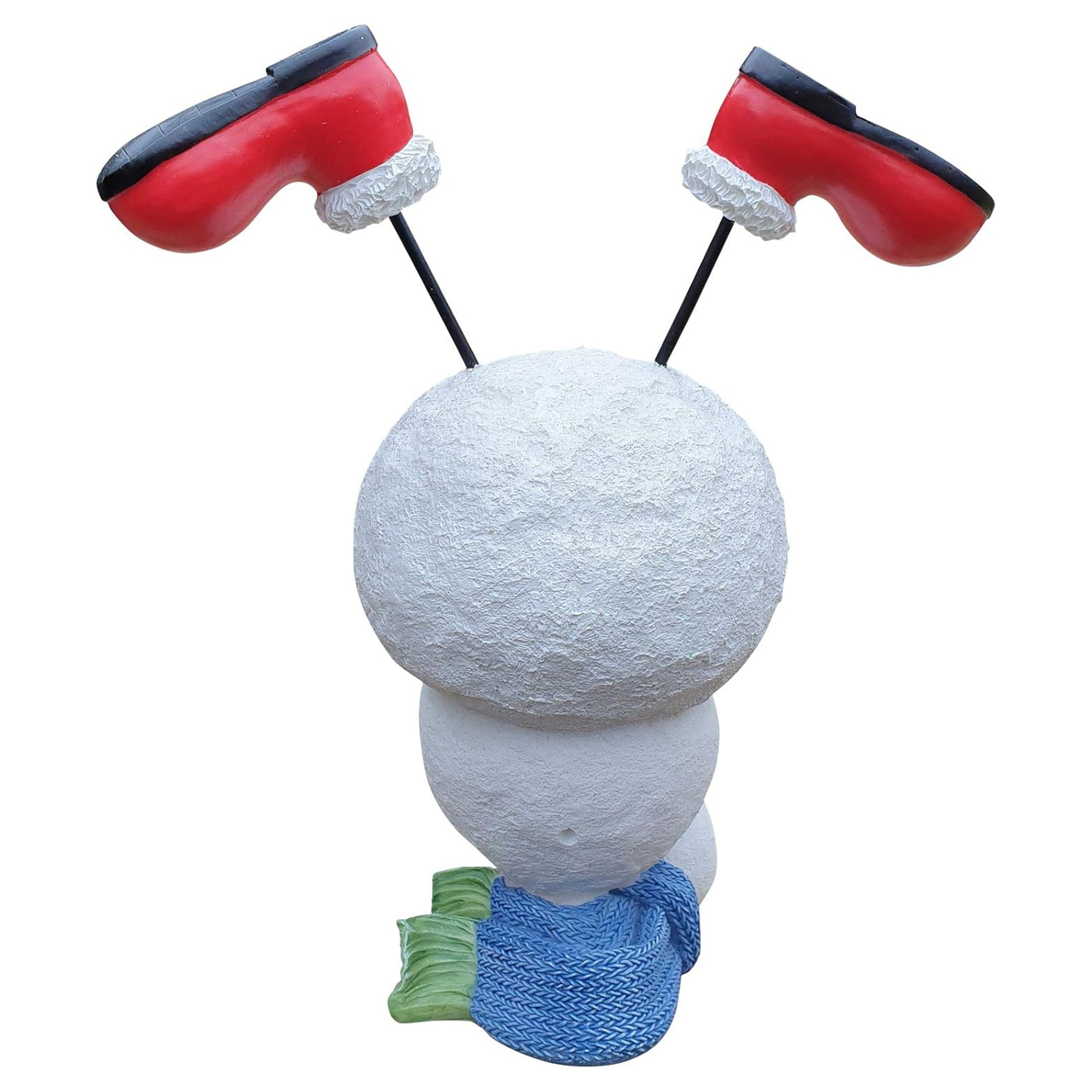 Lustige Weihnachtsdeko Schneemann im Handstand wetterfest