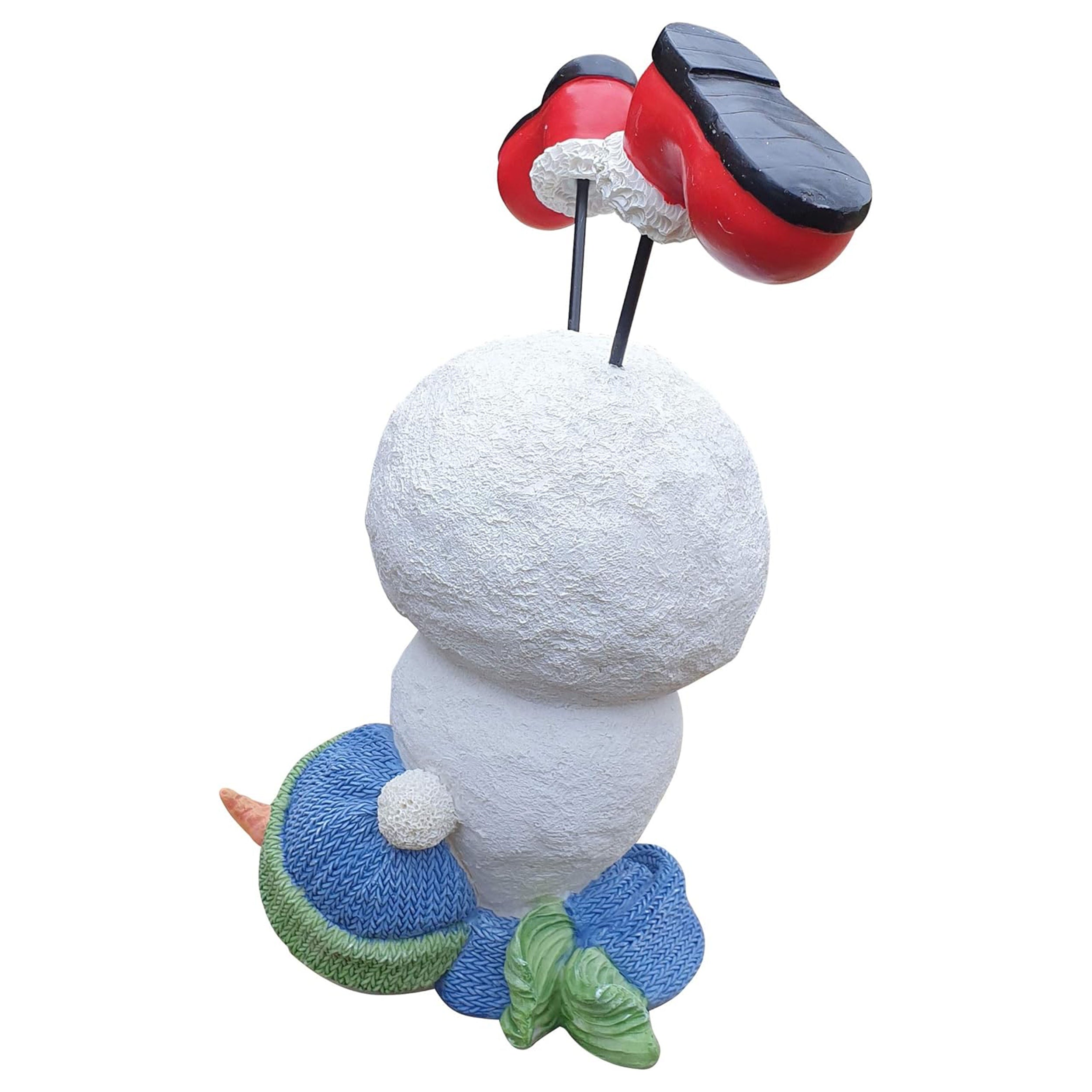 Lustige Weihnachtsdeko Schneemann im Handstand wetterfest