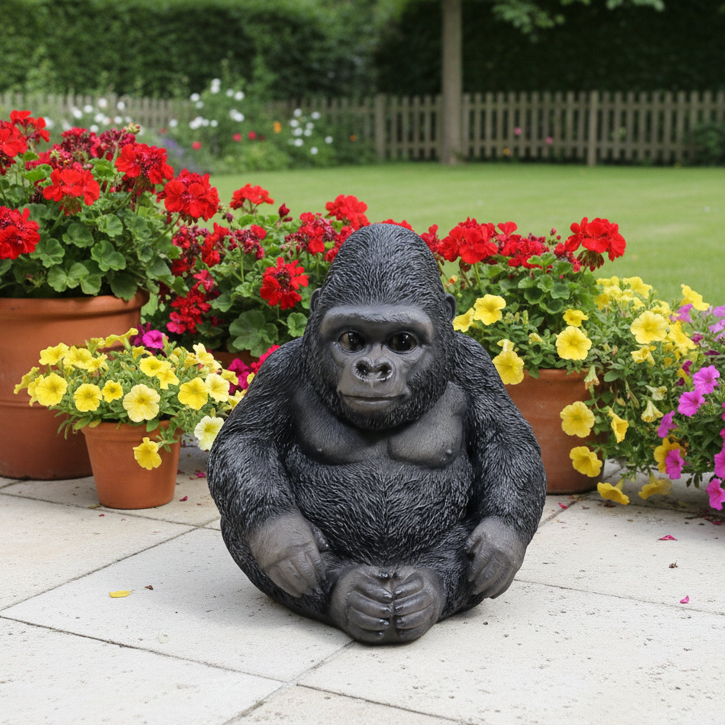 Affe Figur Affen Deko Gartenfigur Gorilla Pepe Tierfigur