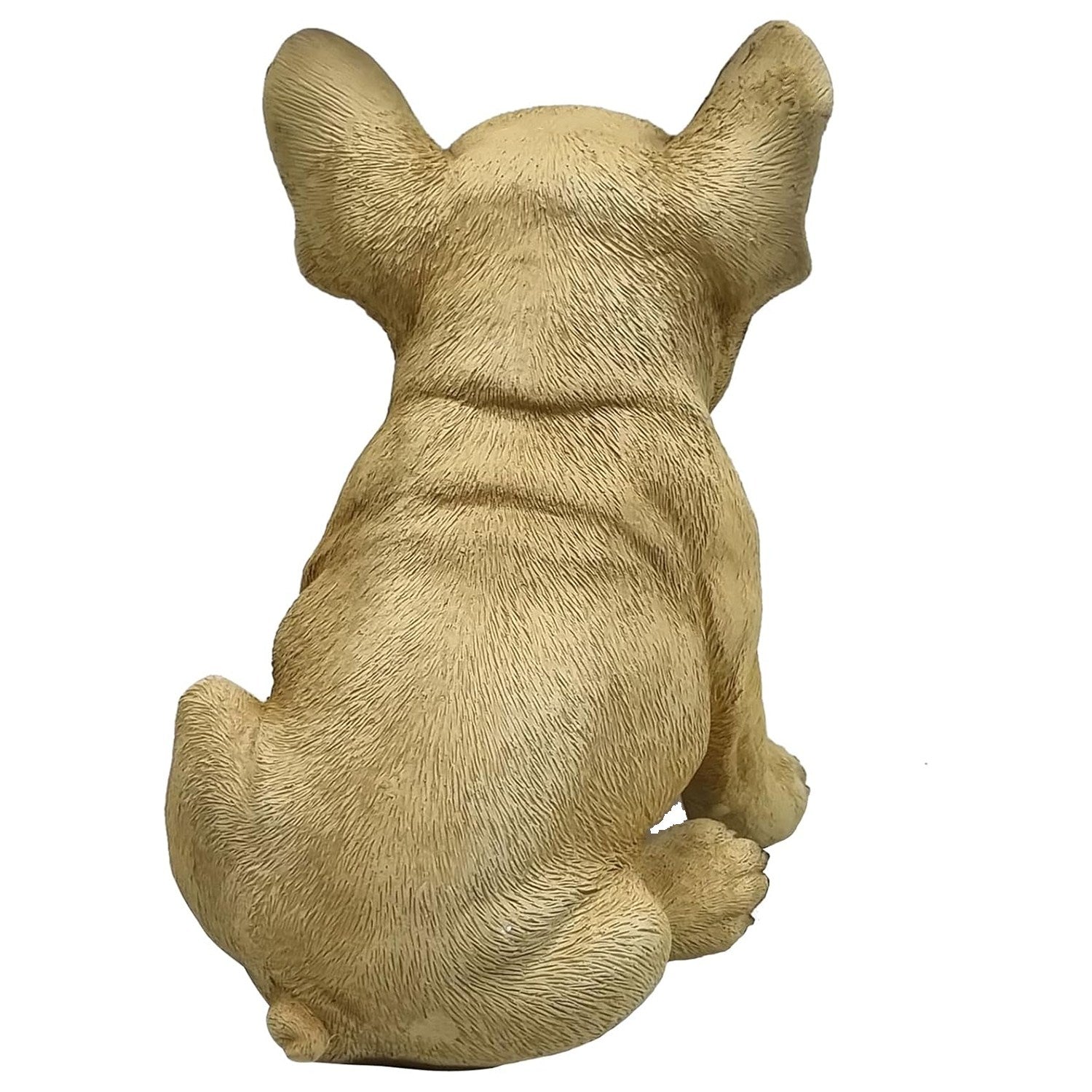 Hundefigur Französische Bulldogge Welpe Tierfigur beige Gartenfigur Dekofigur