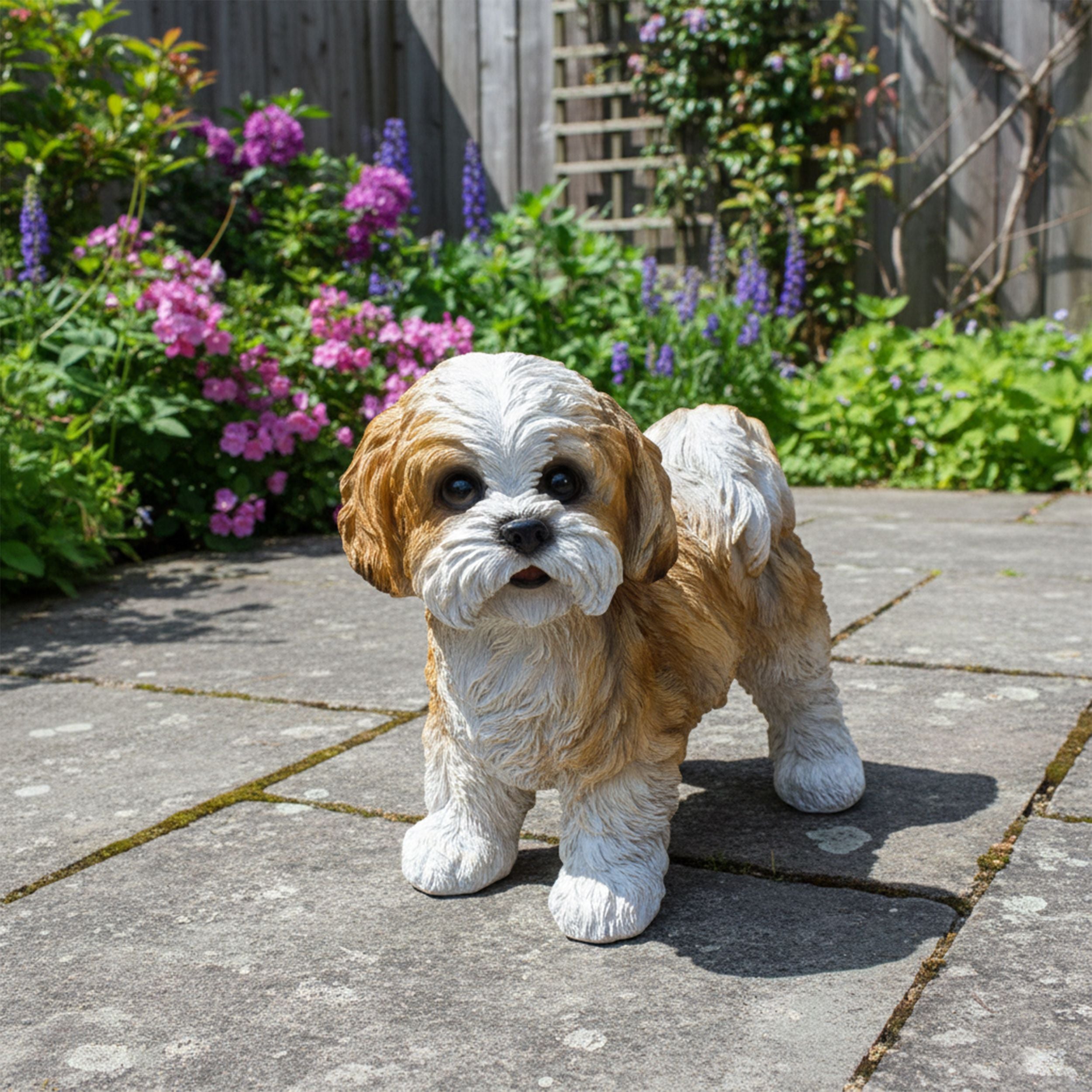 Dekofigur Hunde Figur Shih Tzu Toffie handbemalt wetterfest