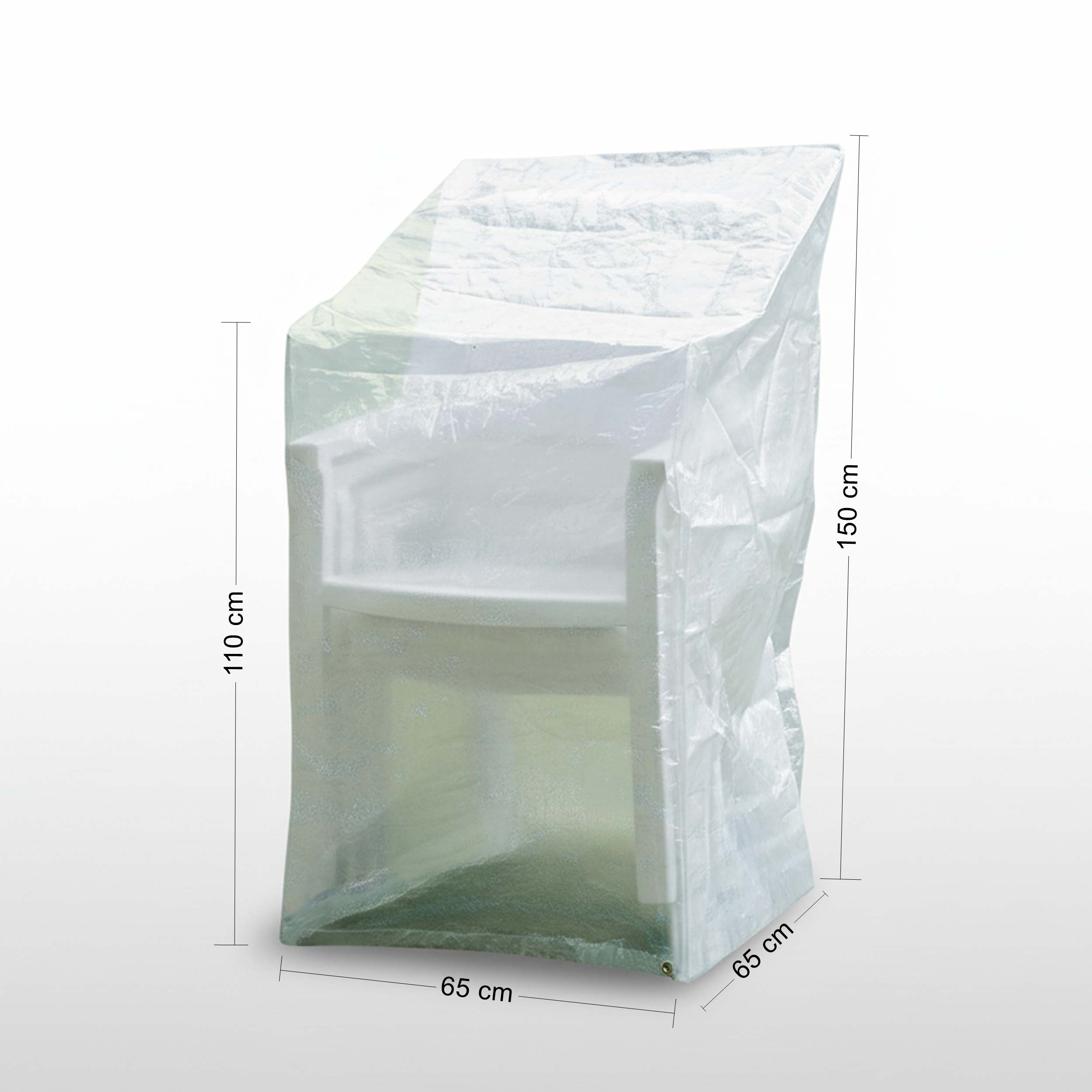Schutzhülle Stapelstühle & Hochlehner – Modell Fehmarn EuroLine – Abdeckung Gartenstühle 65 × 110 × 150 cm wasserfest & UV-beständig