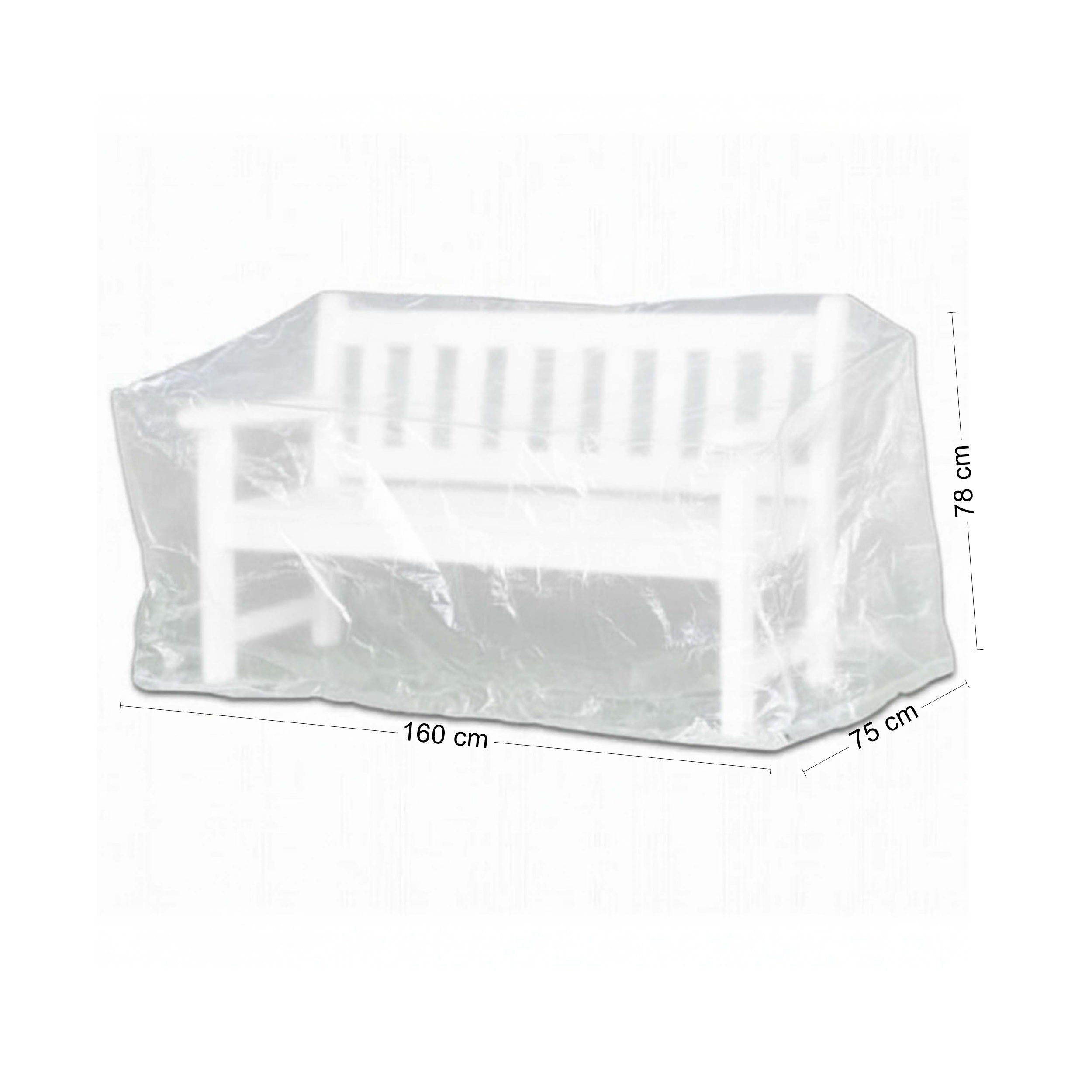 Schutzhülle Gartenbank 160 × 75 × 78 cm – Modell Mellum EuroLine – wetterfeste Abdeckhaube für 3-Sitzer Bank