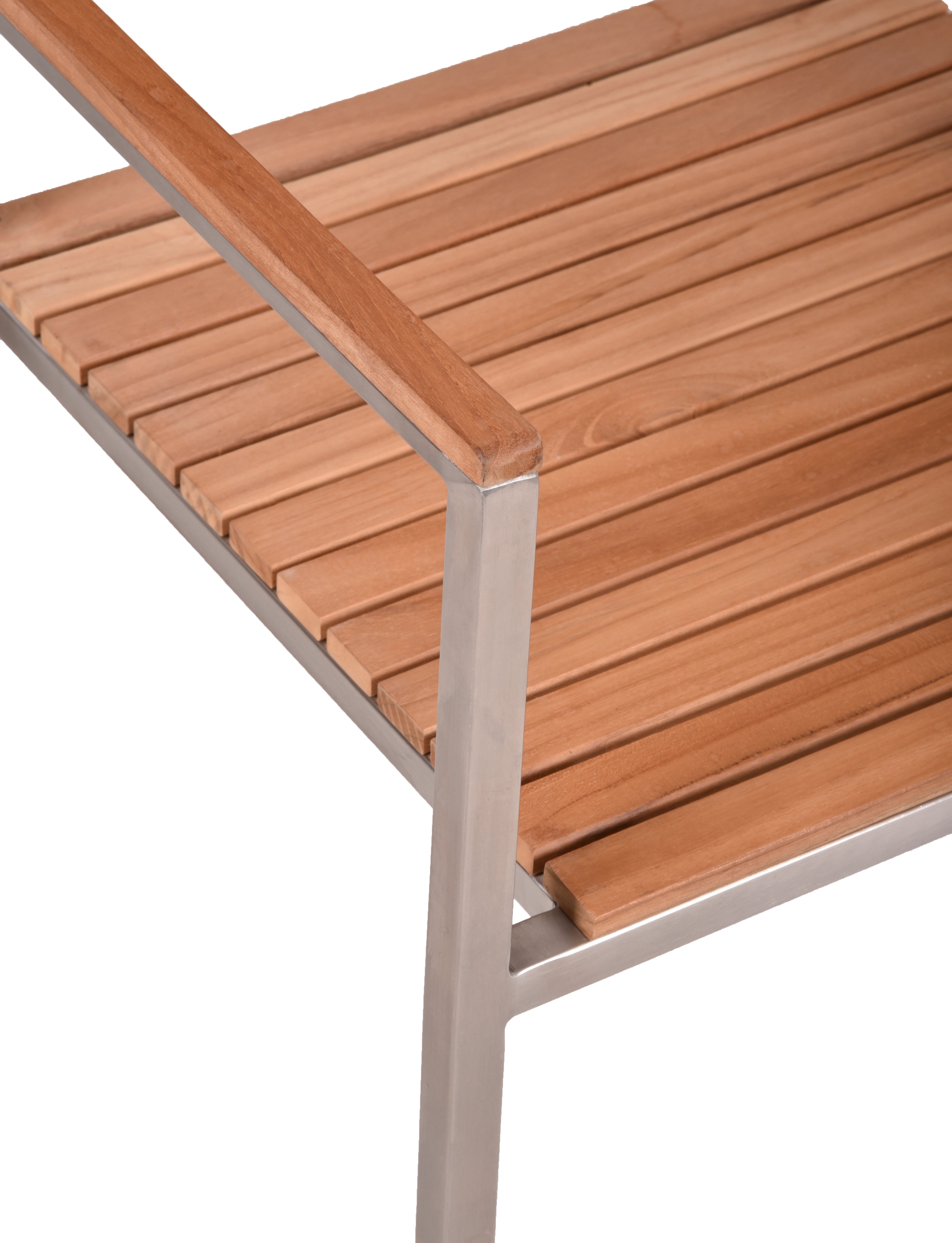 Stapelstuhl Gartenstuhl DENVER 4er Set Teakstuhl Edelstahl von Garden Pleasure