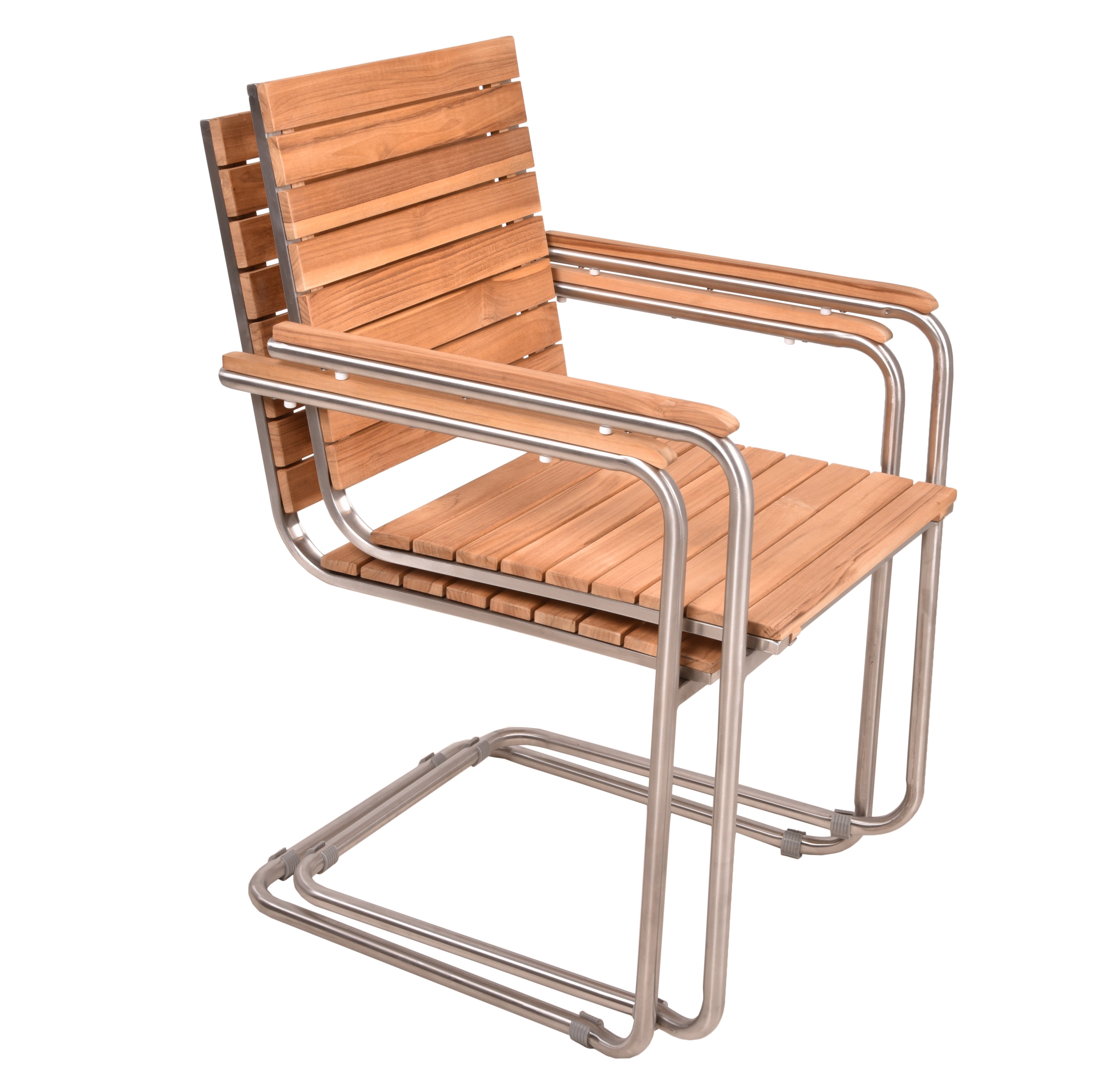 Gartenstuhl Freischwinger DENVER 2er Set Schwingstuhl Teak von Garden Pleasure