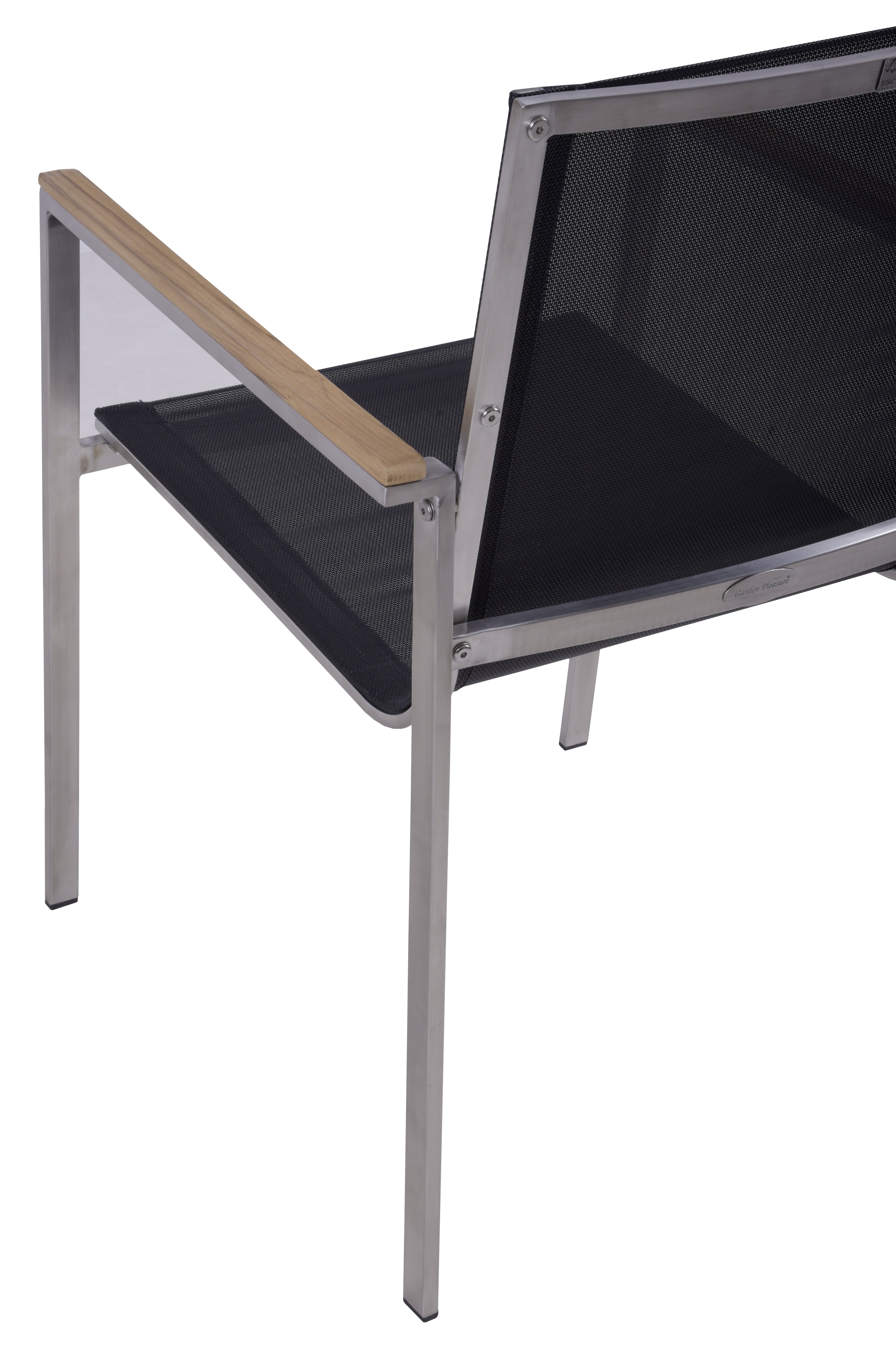 Gartenstuhl Stapelstuhl DENVER 2er Set Edelstahl Textilene von Garden Pleasure