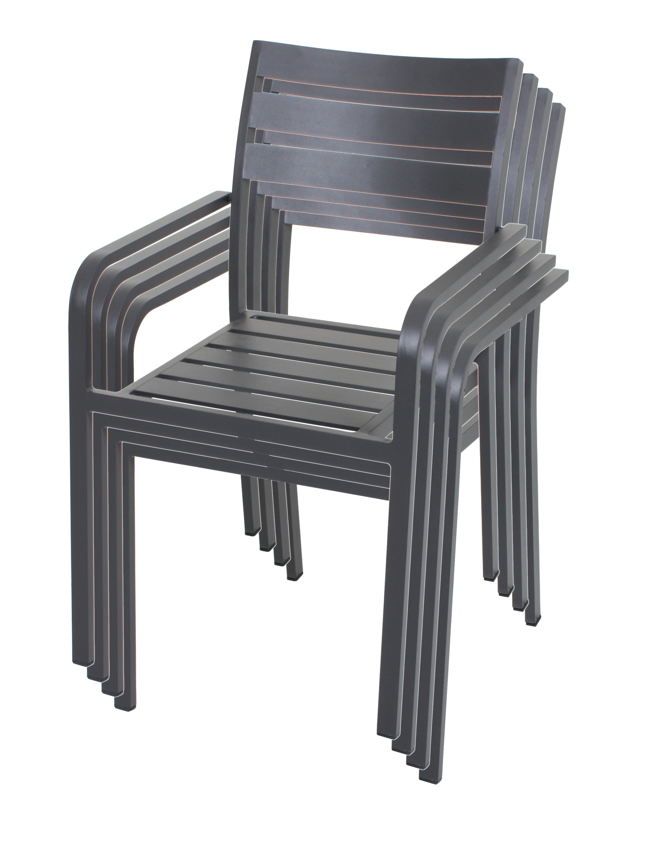 Gartenstuhl Stapelstuhl TREVISO 4er-Set Aluminium leicht von Garden Pleasure