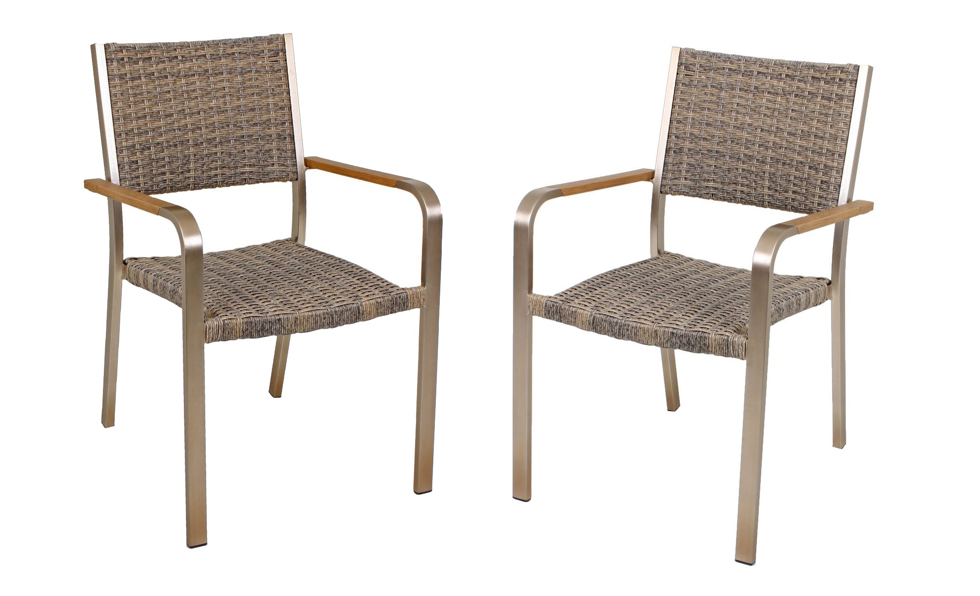 Gartenstuhl Stapelstuhl FLORENCE 2er Set Aluminium Polyrattan von Garden Pleasure