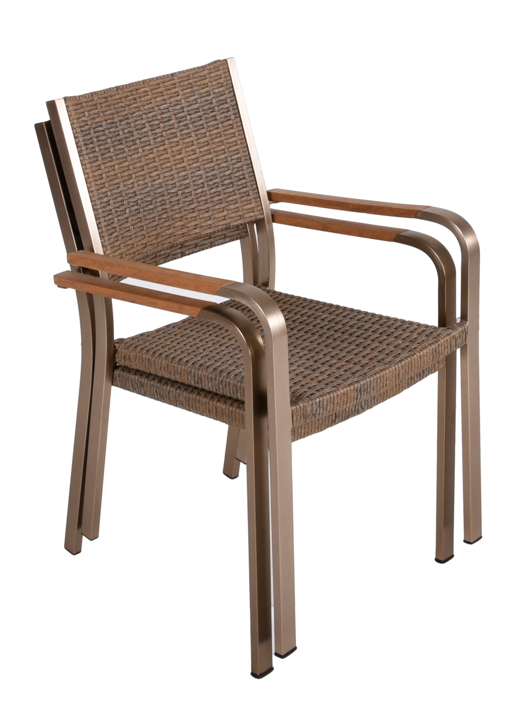 Gartenstuhl Stapelstuhl FLORENCE 2er Set Aluminium Polyrattan von Garden Pleasure