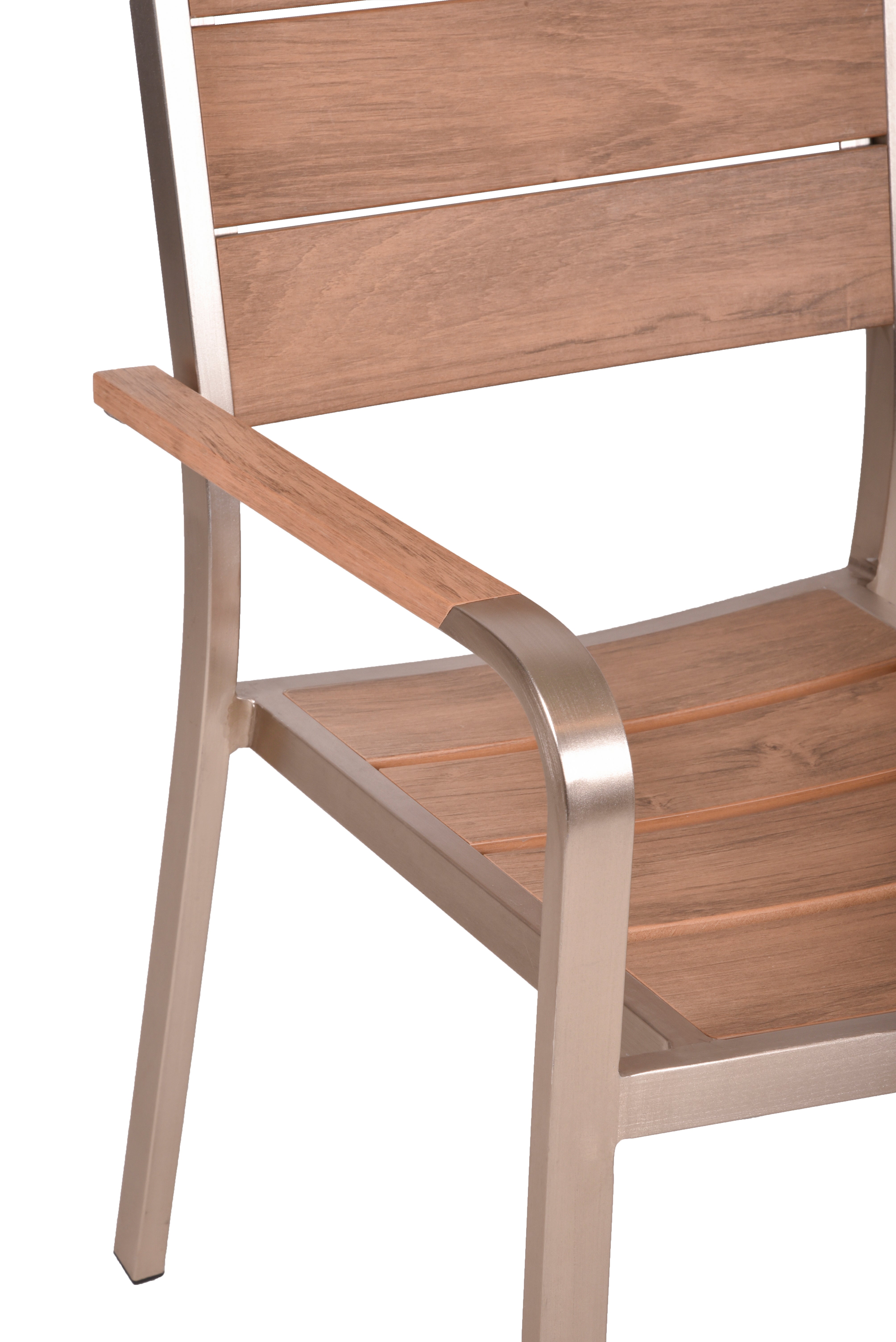 Gartenstuhl Stapelstuhl FLORENCE 2er Set Aluminium Teak-Optik von Garden Pleasure