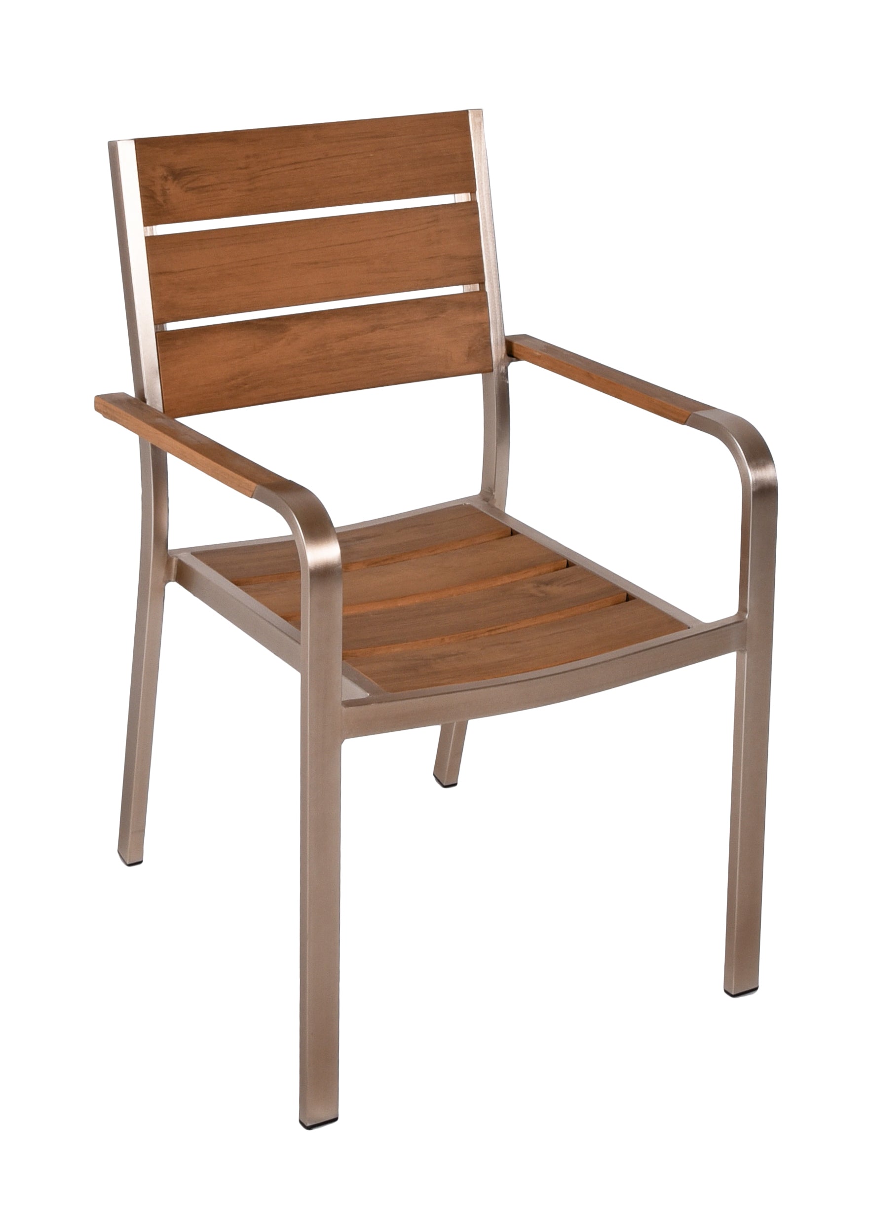 Gartenstuhl Stapelstuhl FLORENCE 4er Set Aluminium Teak-Optik von Garden Pleasure