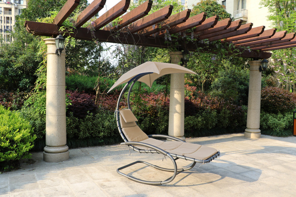 Schwebeliege Hängeliege KEROS Schaukelliege mit Dach Gartenliege von Garden Pleasure